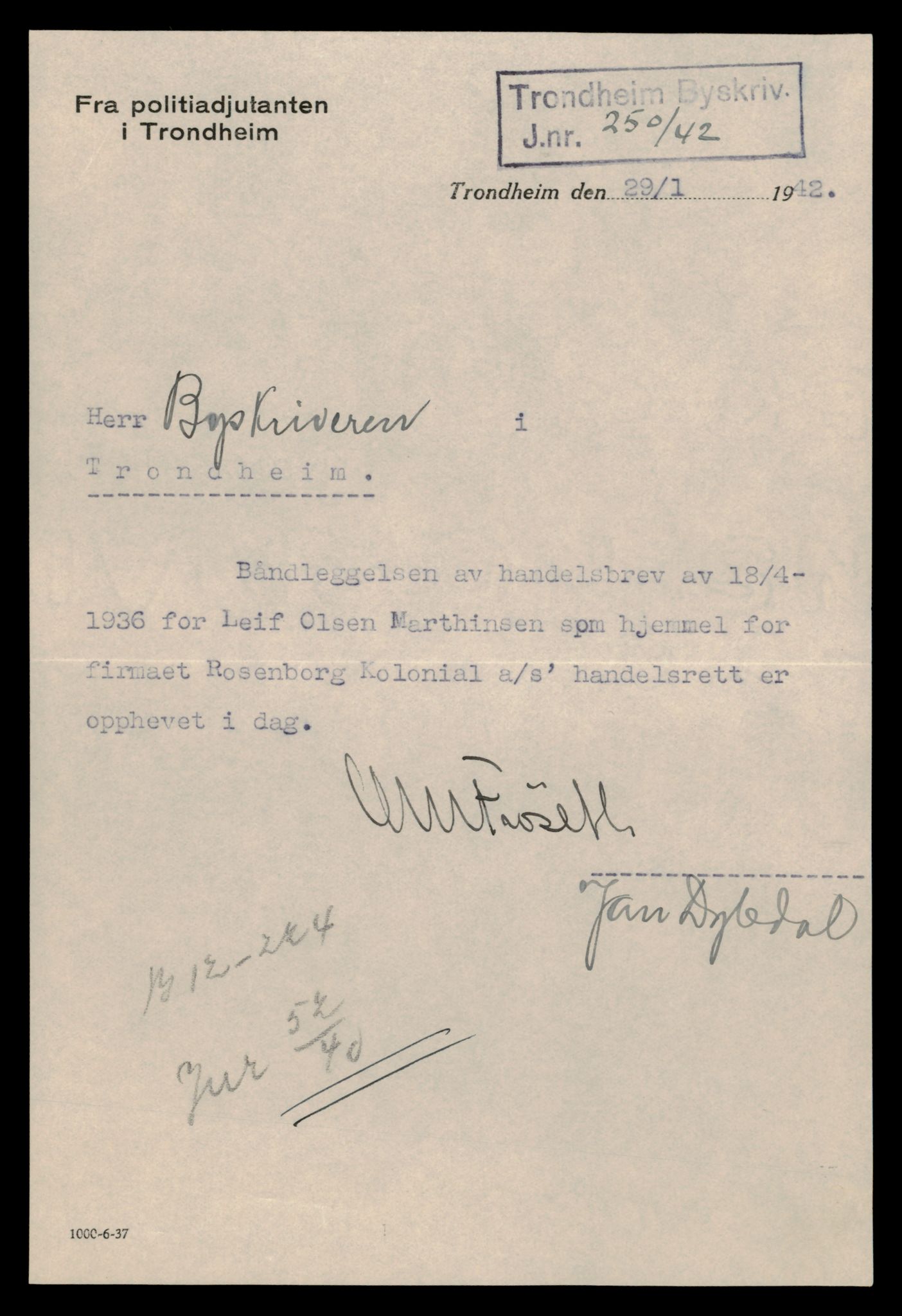 Trondheim byfogd, AV/SAT-A-0003/2/J/Jd/Jdb/L0009: Aksjeselskap, Ro-Sk, 1960-1964, p. 3