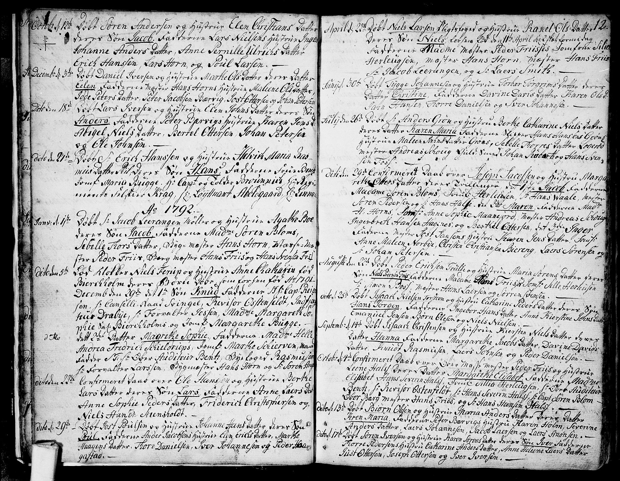 Larvik kirkebøker, SAKO/A-352/F/Fb/L0001: Parish register (official) no. II 1, 1779-1817, p. 12