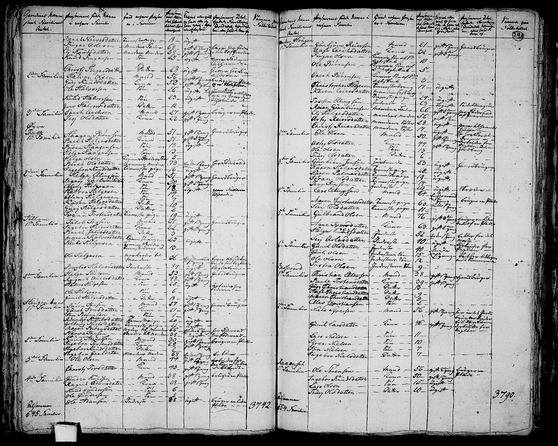 RA, 1801 census for 0621P Sigdal, 1801, p. 290b-291a