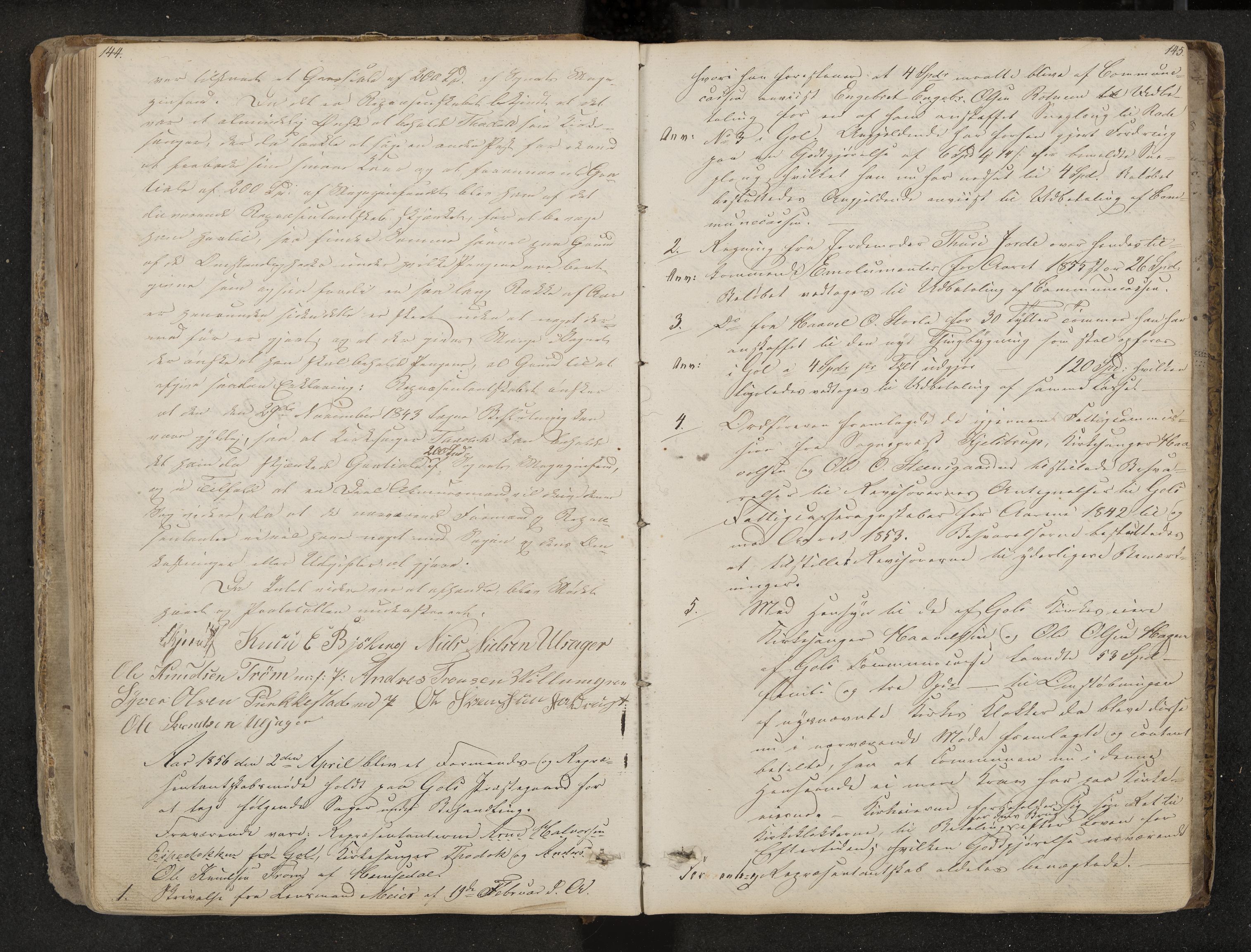 Gol formannskap og sentraladministrasjon, IKAK/0617021-1/A/Aa/L0001: Møtebok, 1837-1869, p. 144-145