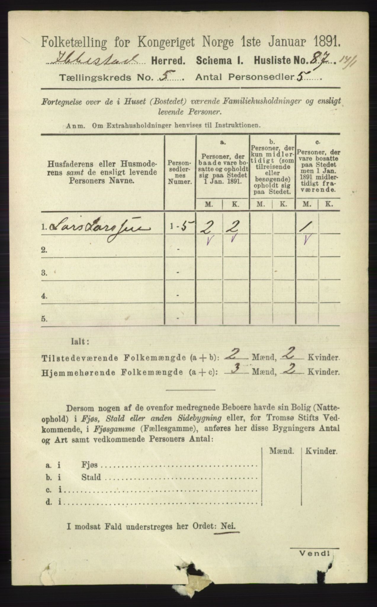 RA, 1891 census for 1917 Ibestad, 1891, p. 2931