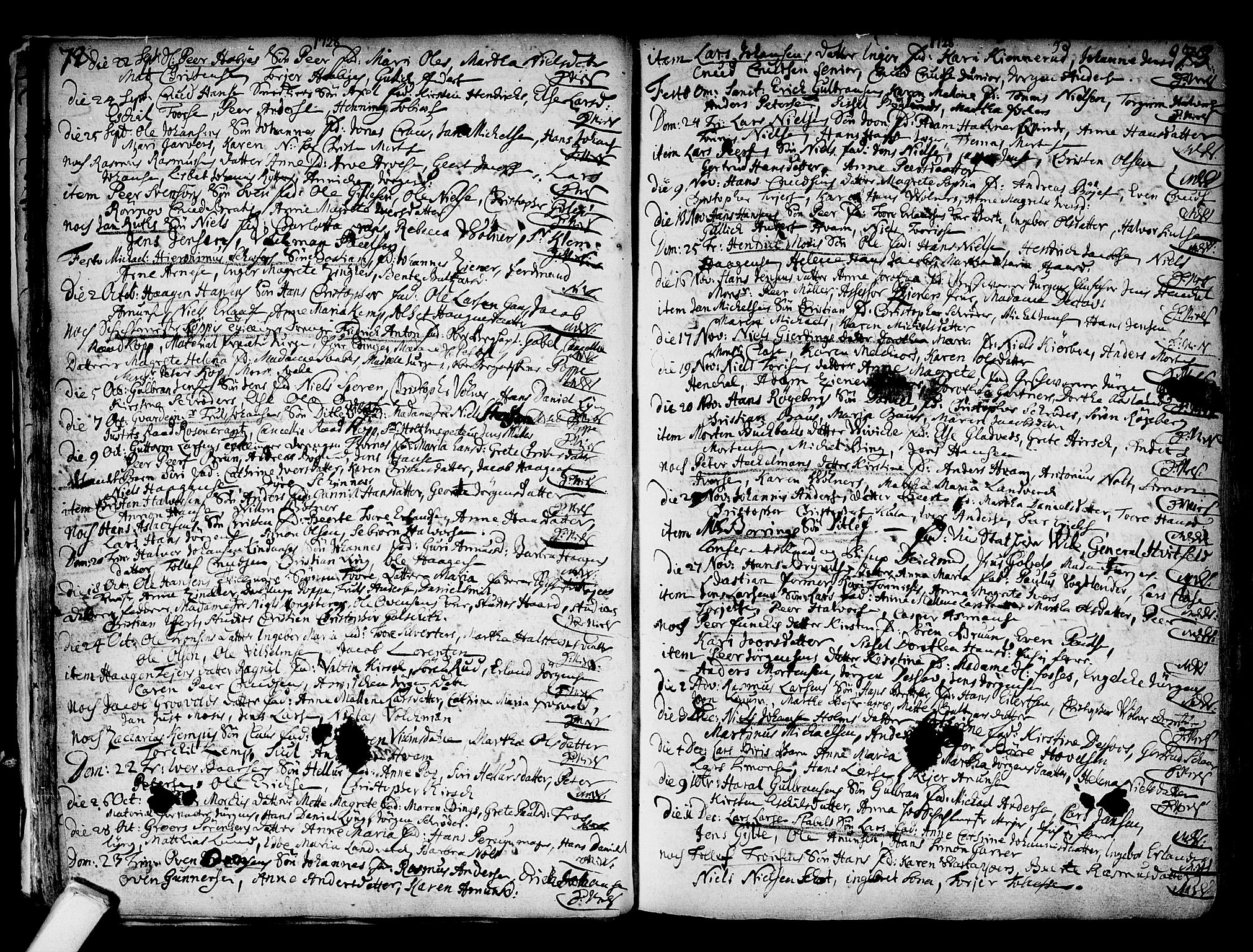 Kongsberg kirkebøker, AV/SAKO-A-22/F/Fa/L0002: Parish register (official) no. I 2, 1721-1743, p. 72-73