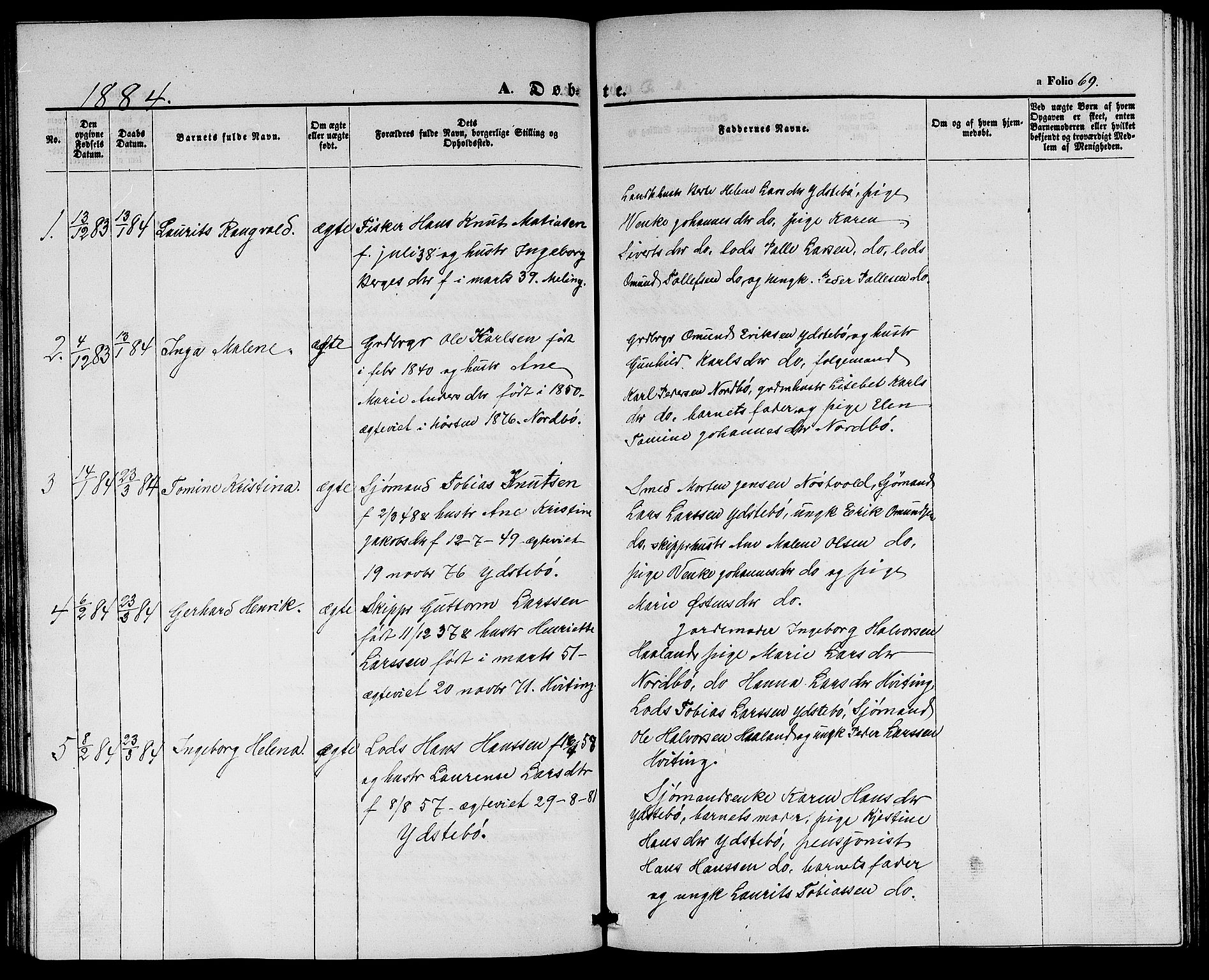 Rennesøy sokneprestkontor, SAST/A -101827/H/Ha/Hab/L0003: Parish register (copy) no. B 3, 1855-1888, p. 69