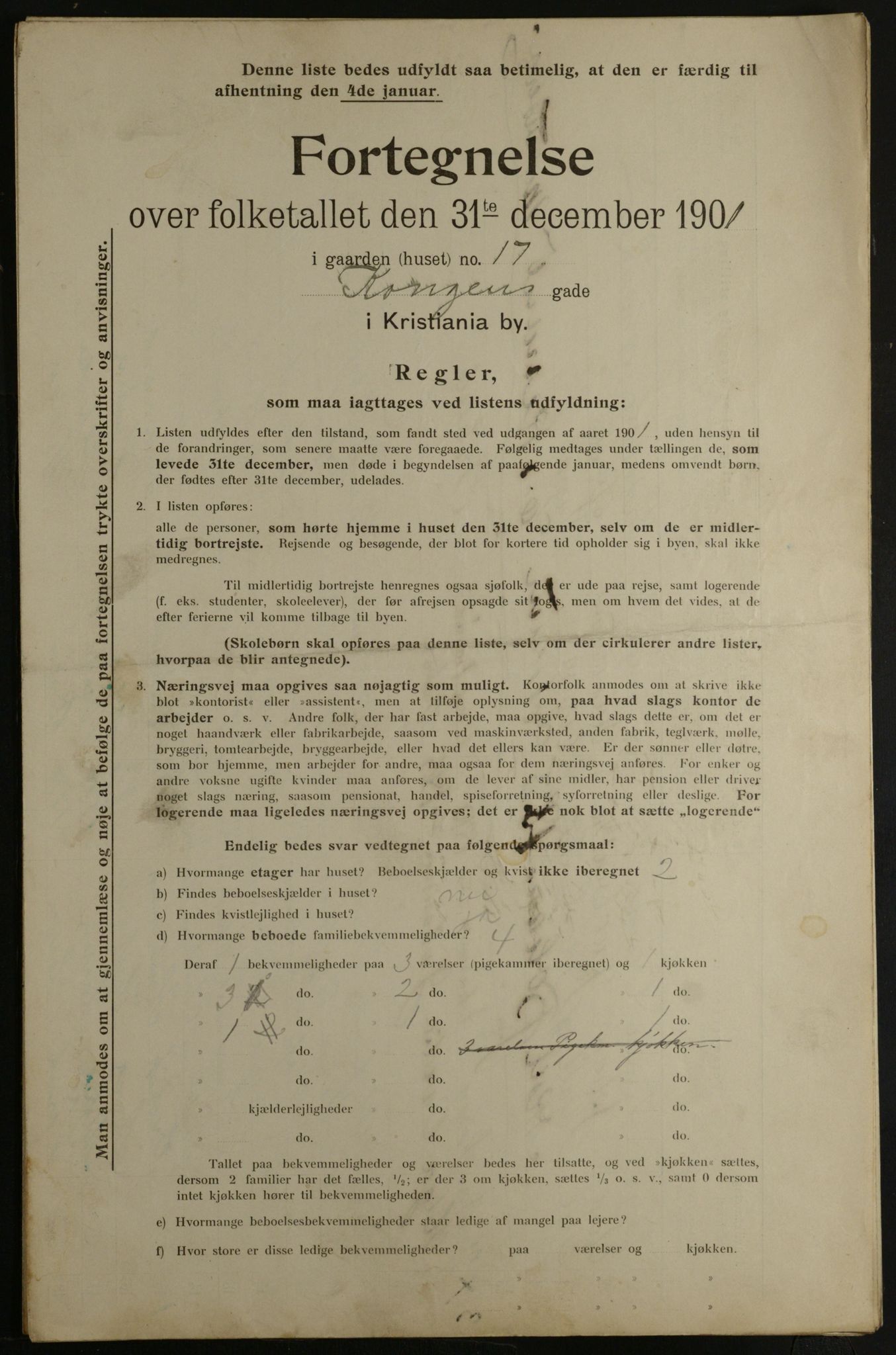 OBA, Municipal Census 1901 for Kristiania, 1901, p. 8141