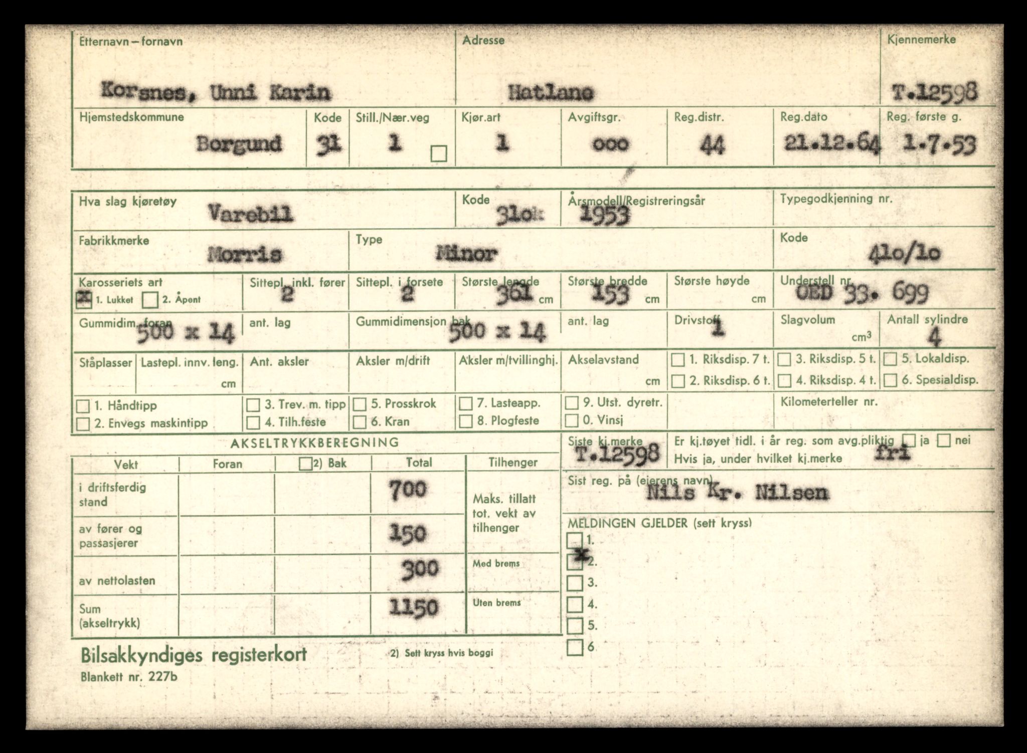 Møre og Romsdal vegkontor - Ålesund trafikkstasjon, AV/SAT-A-4099/F/Fe/L0034: Registreringskort for kjøretøy T 12500 - T 12652, 1927-1998, p. 1902