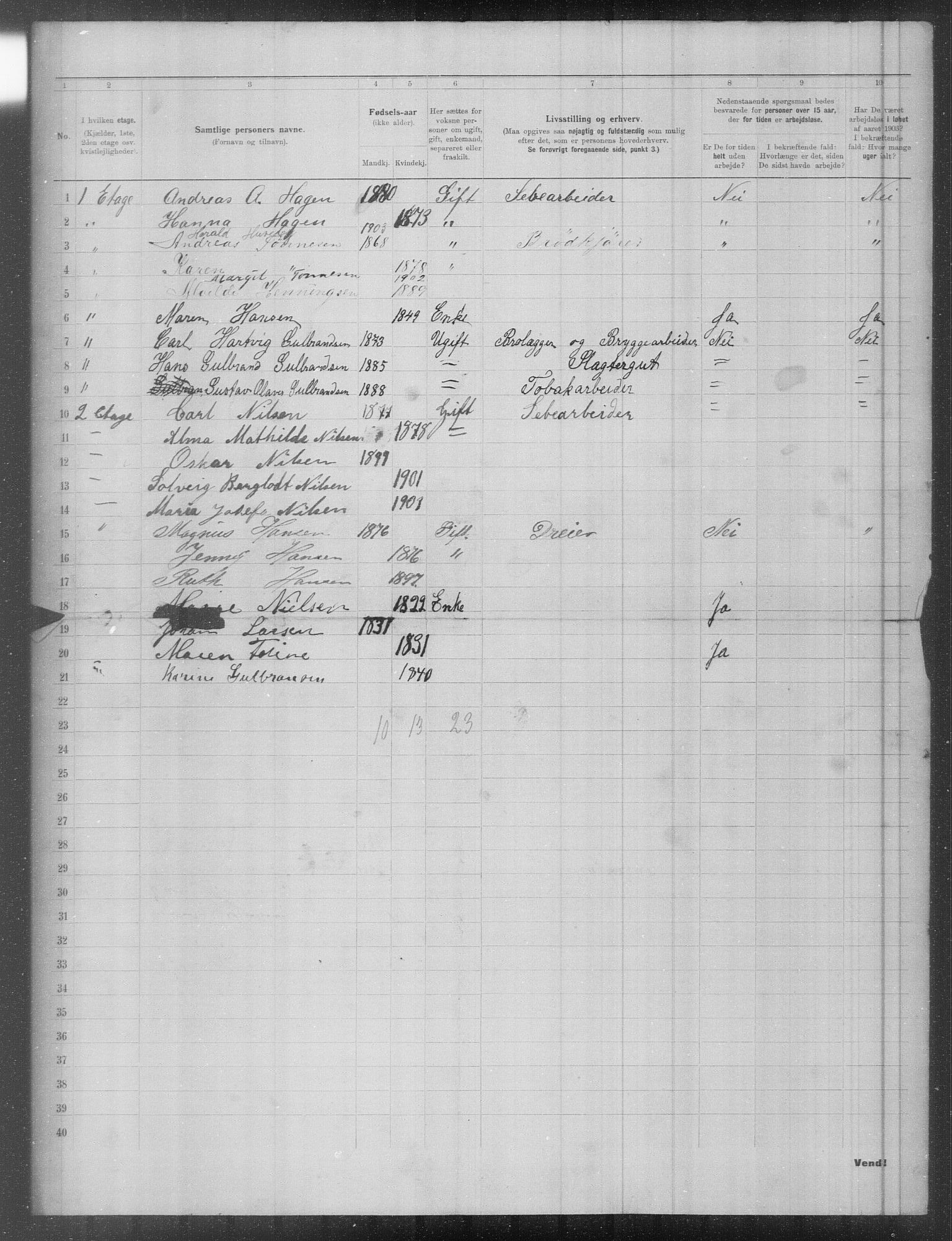 OBA, Municipal Census 1903 for Kristiania, 1903, p. 5107