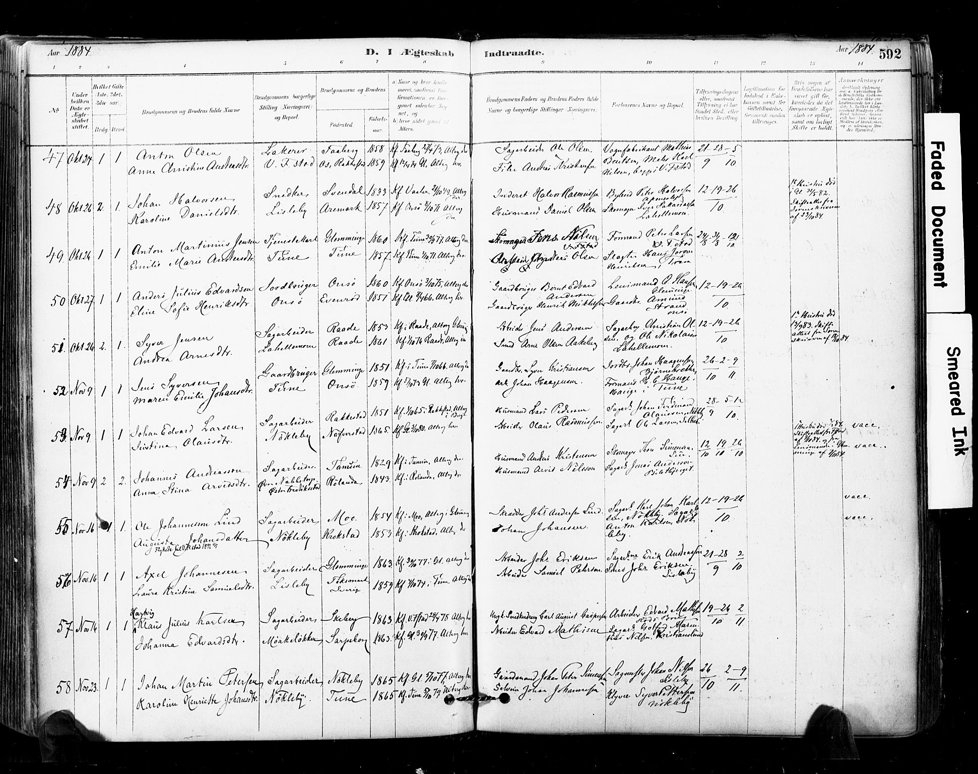 Glemmen prestekontor Kirkebøker, SAO/A-10908/F/Fa/L0011: Parish register (official) no. 11, 1878-1917, p. 592
