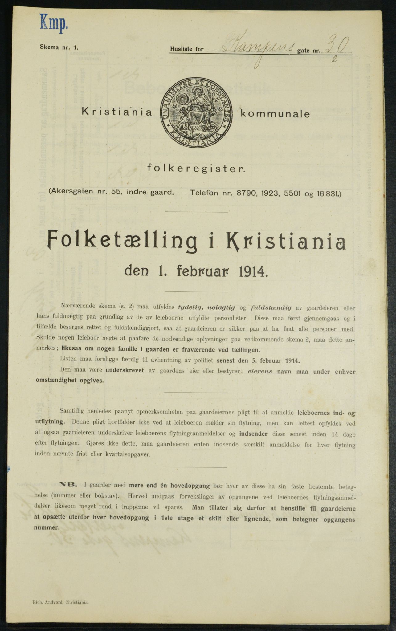 OBA, Municipal Census 1914 for Kristiania, 1914, p. 47891