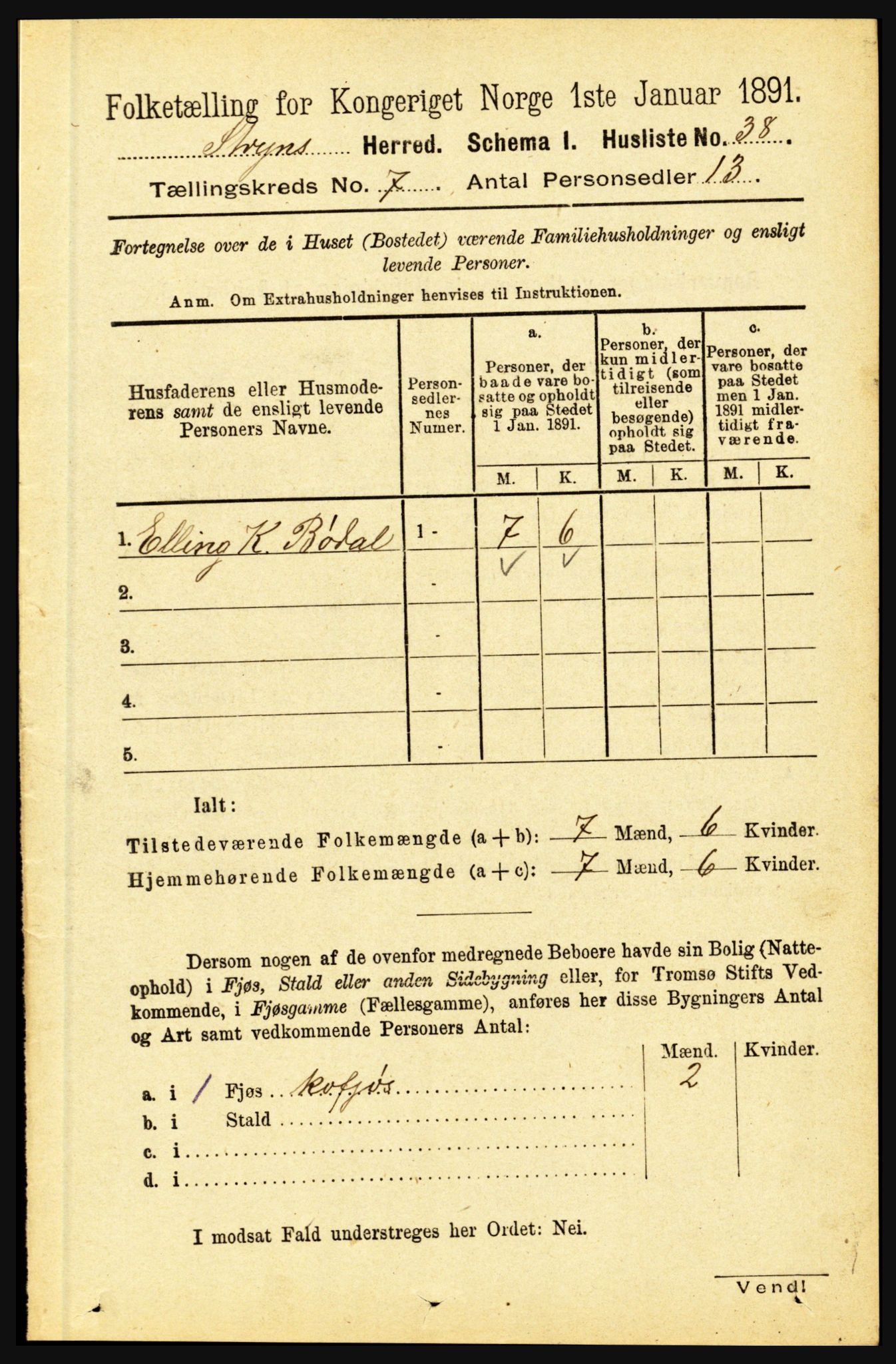 RA, 1891 census for 1448 Stryn, 1891, p. 2810