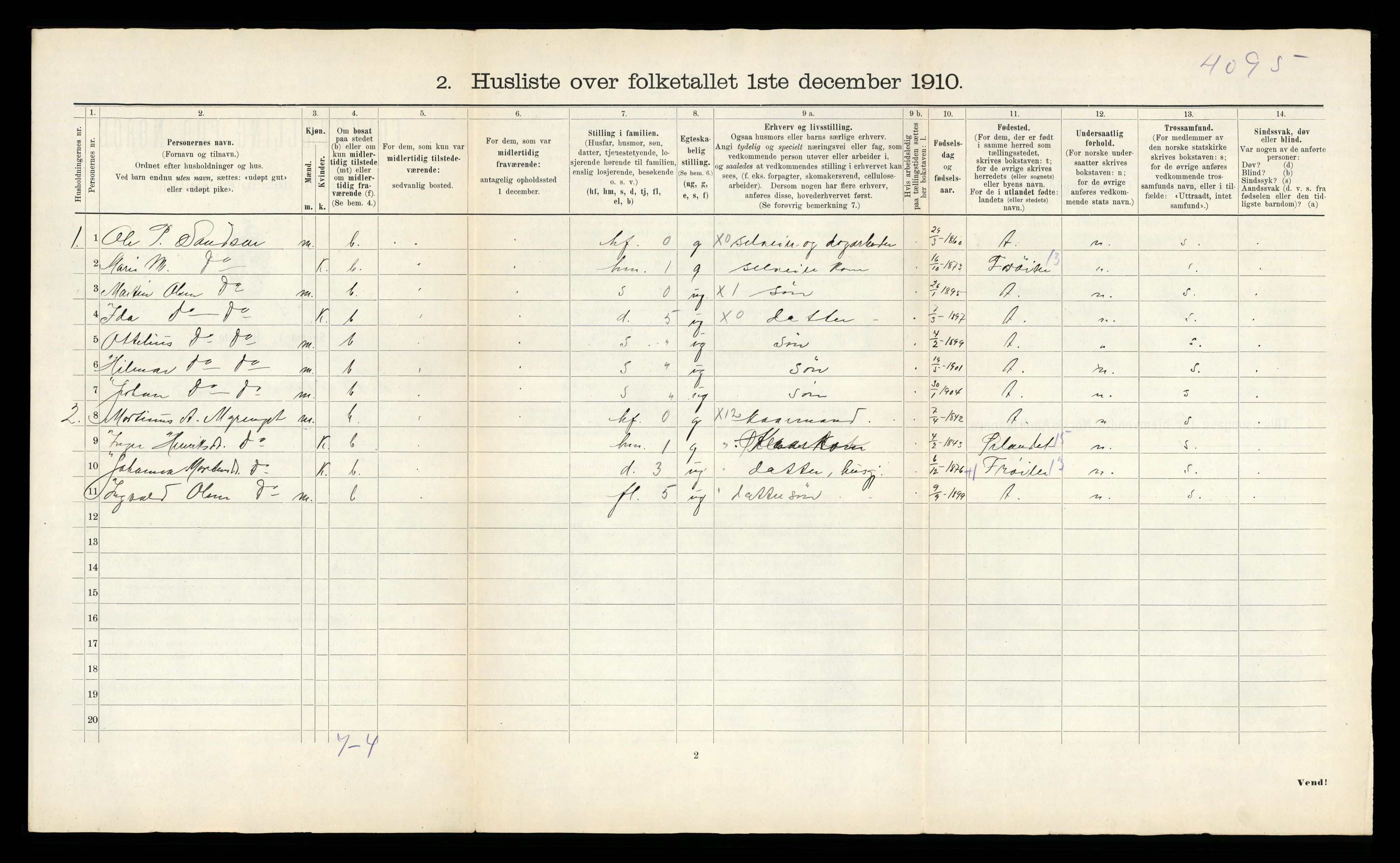 RA, 1910 census for Leksvik, 1910, p. 41