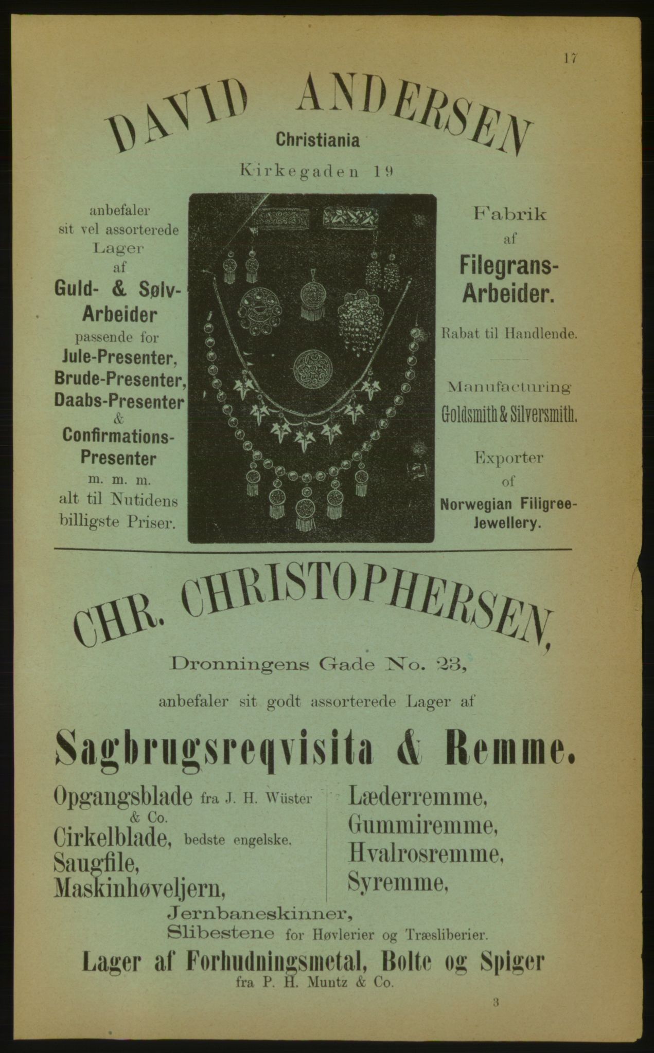 Kristiania/Oslo adressebok, PUBL/-, 1883, p. 17