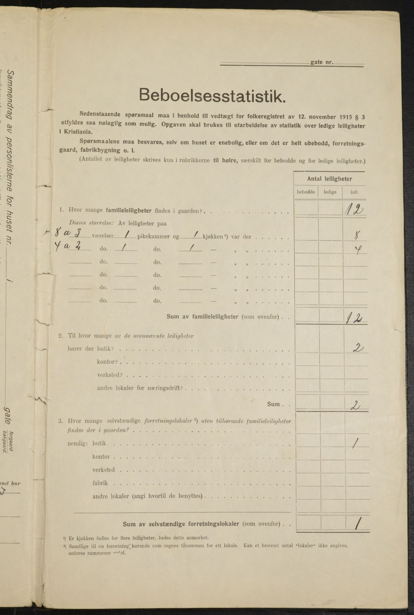 OBA, Municipal Census 1916 for Kristiania, 1916, p. 5543