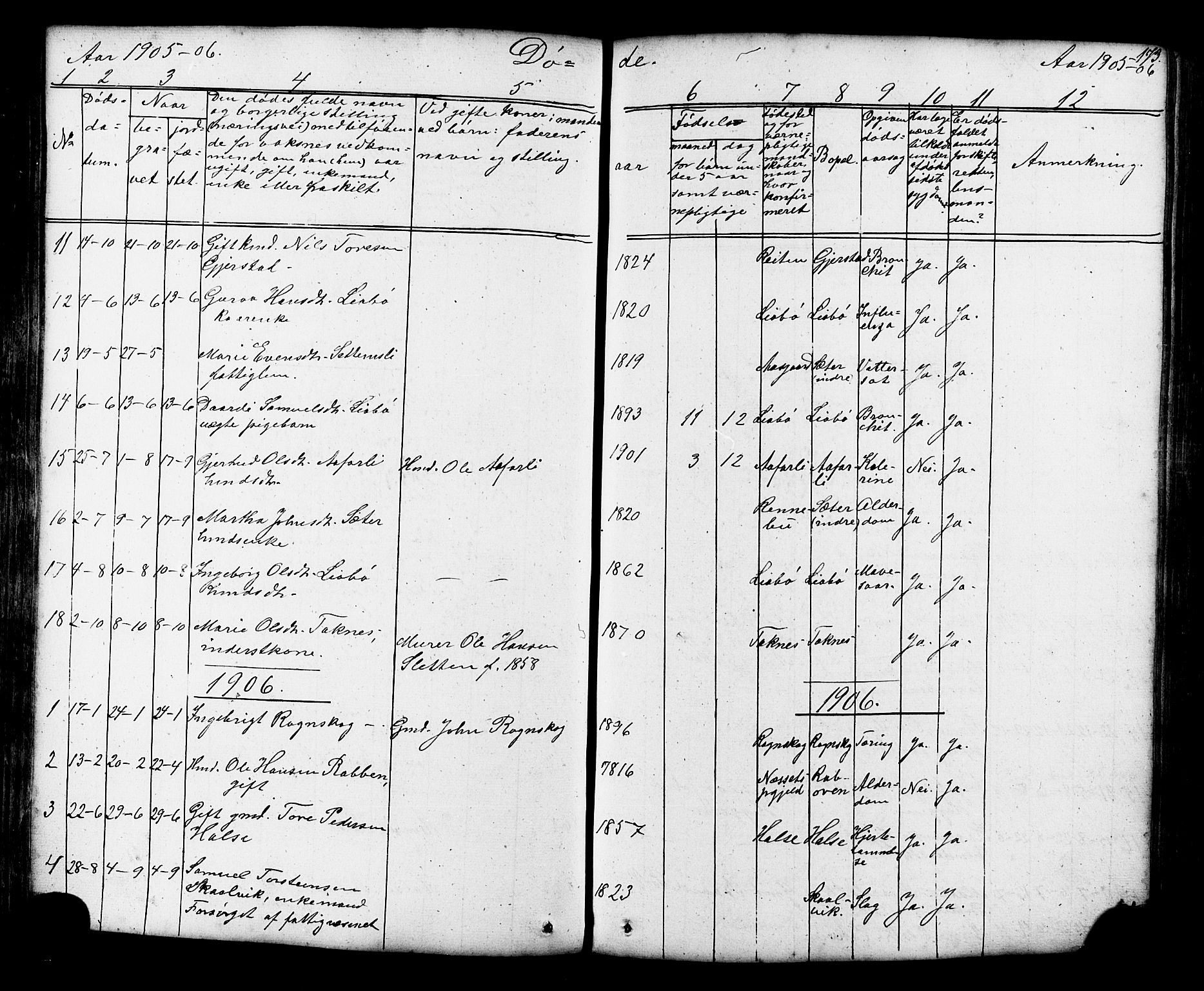 Ministerialprotokoller, klokkerbøker og fødselsregistre - Møre og Romsdal, SAT/A-1454/576/L0890: Parish register (copy) no. 576C01, 1837-1908, p. 173