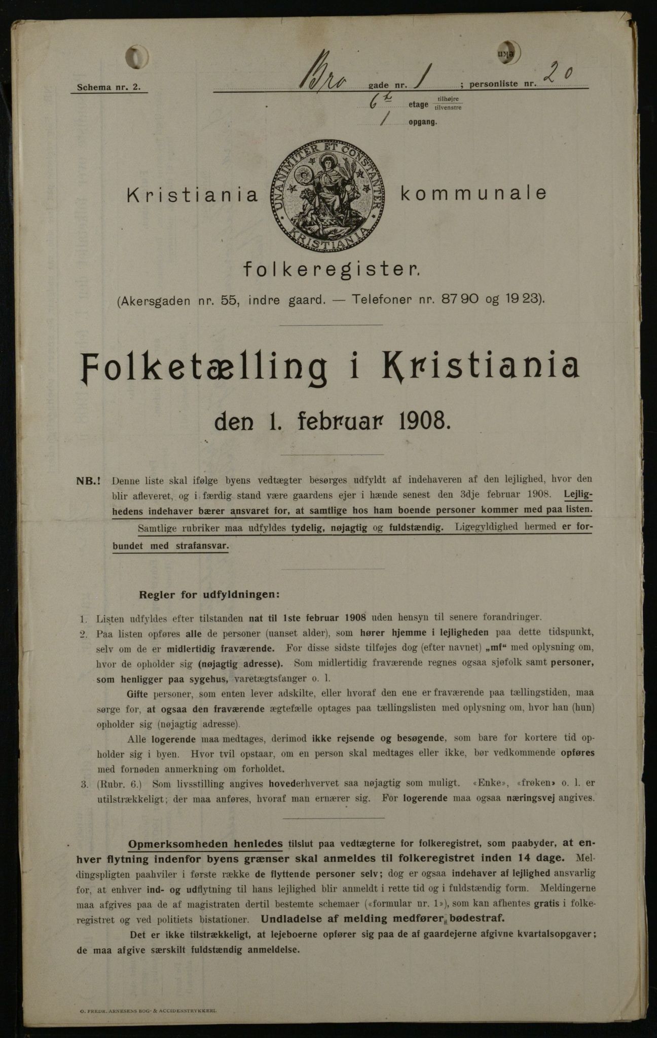 OBA, Municipal Census 1908 for Kristiania, 1908, p. 9204