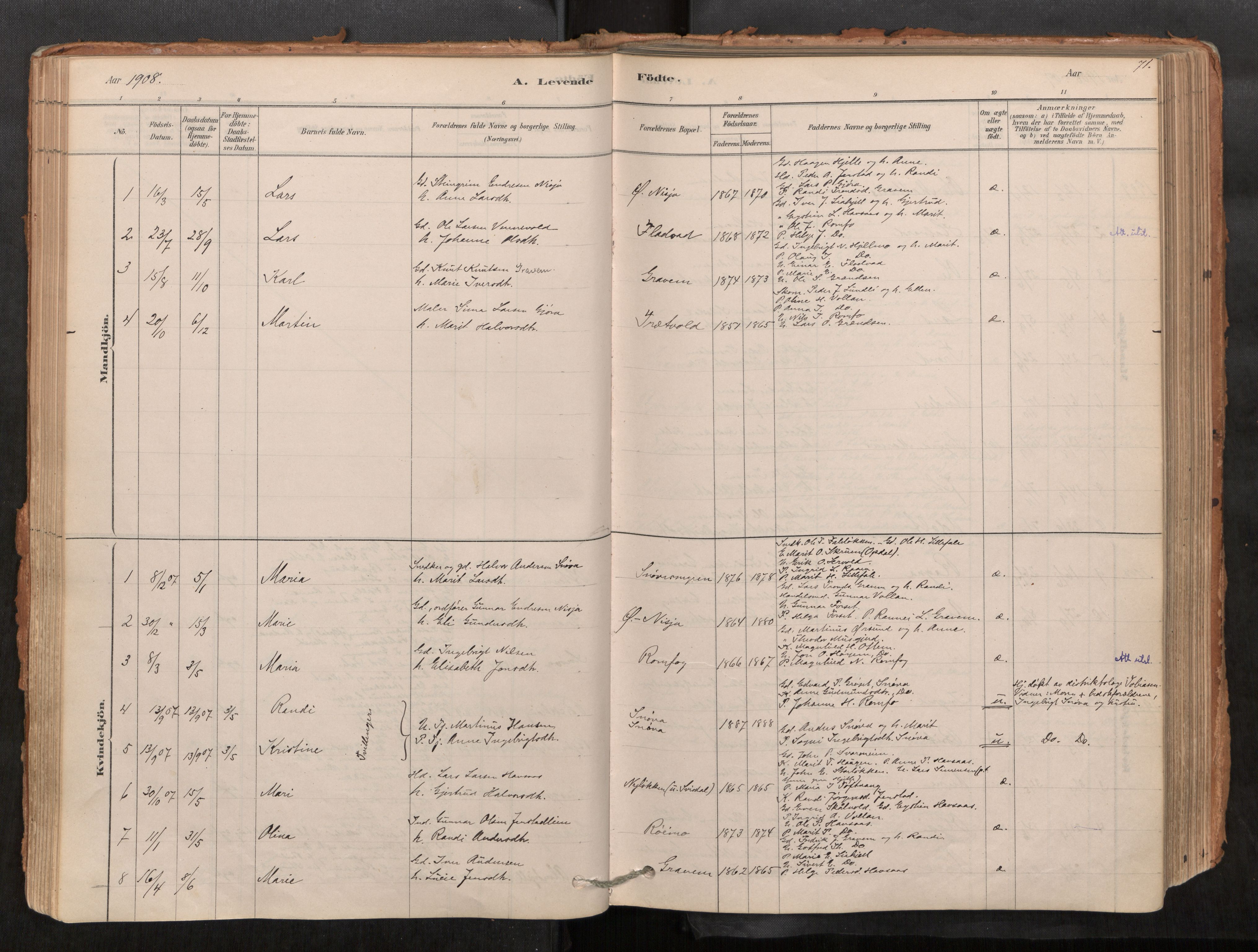 Sunndal sokneprestkontor, AV/SAT-A-1085/1/I/I1/I1a/L0001: Parish register (official) no. 1, 1877-1914, p. 71