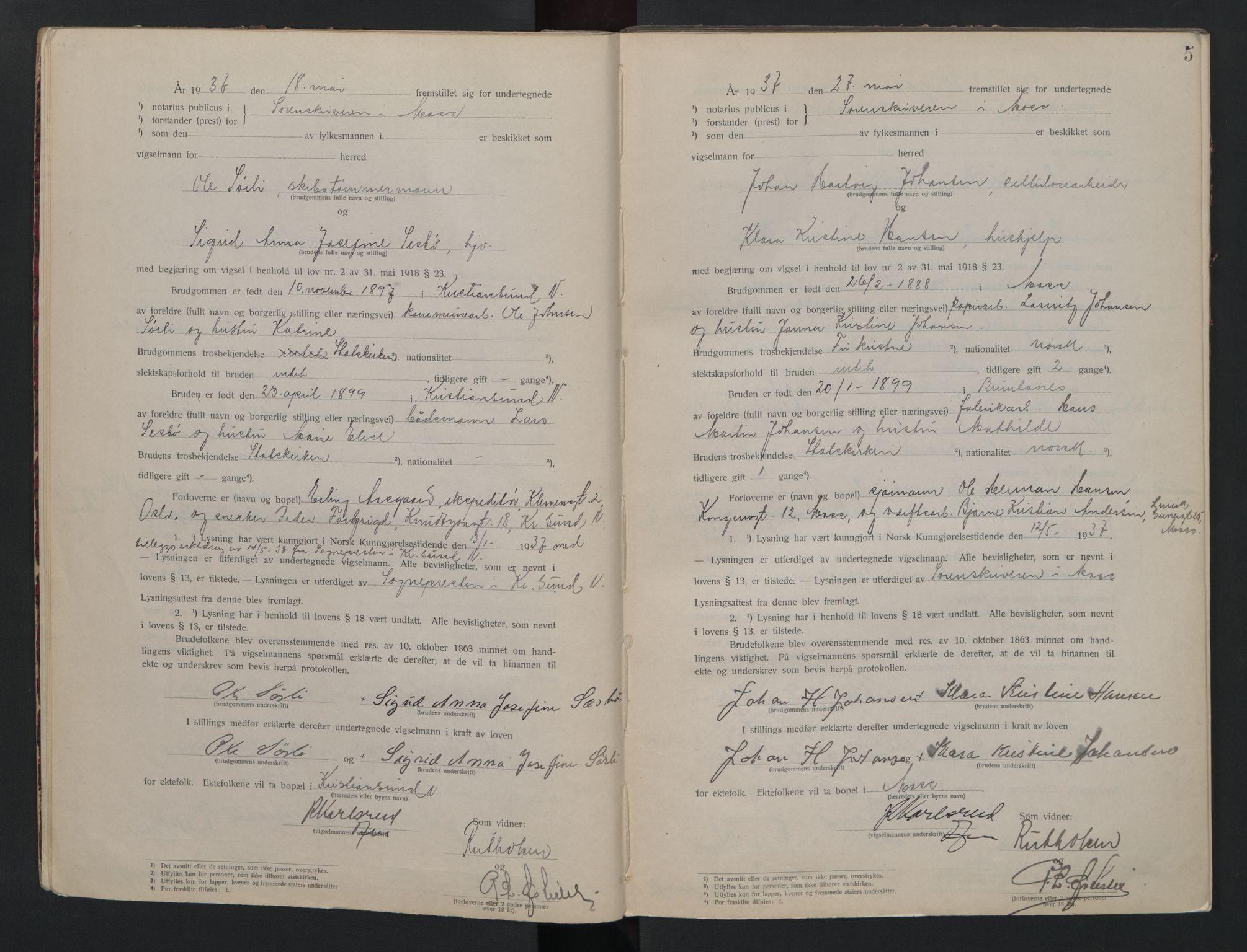Moss sorenskriveri, AV/SAO-A-10168, 1937-1942, p. 5