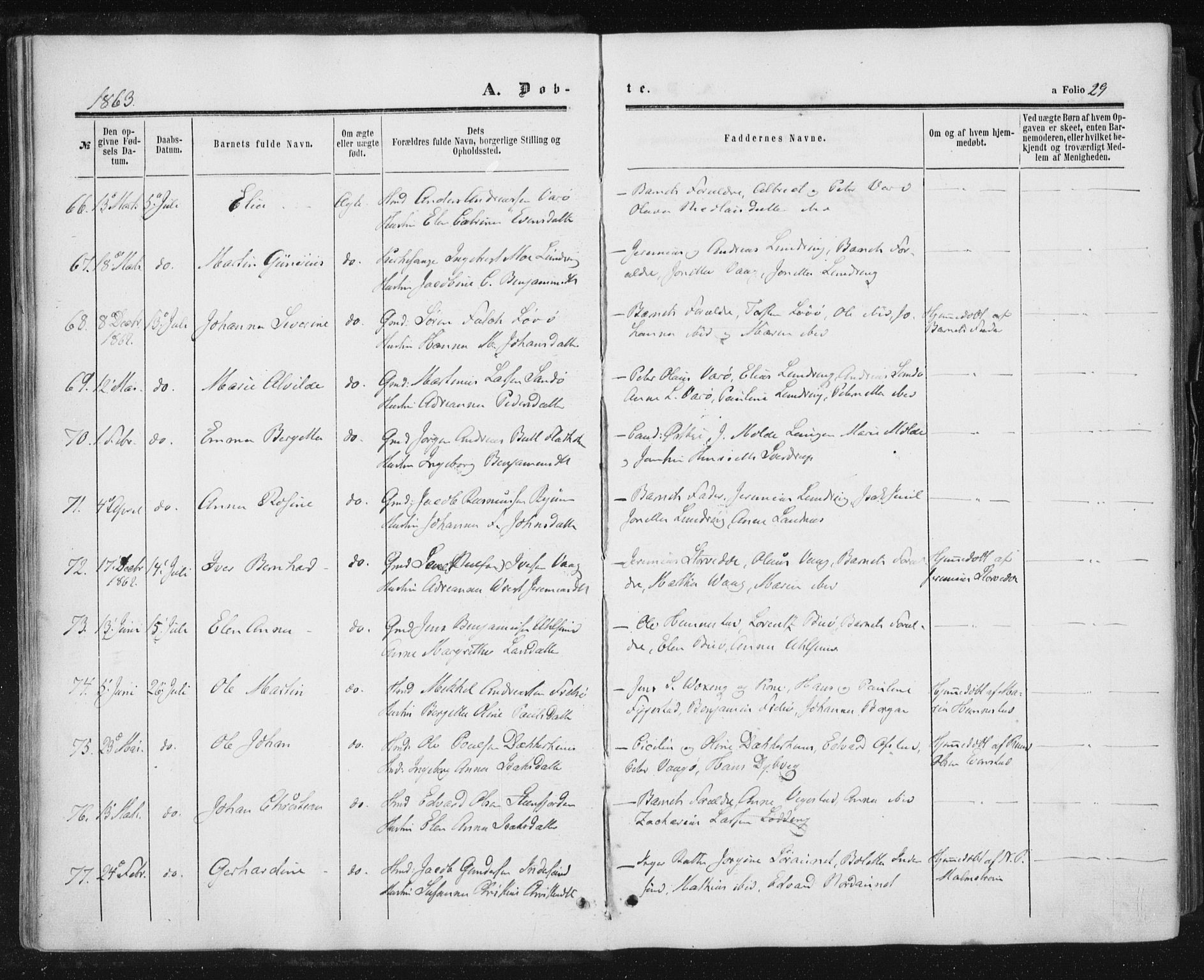 Ministerialprotokoller, klokkerbøker og fødselsregistre - Nord-Trøndelag, AV/SAT-A-1458/784/L0670: Parish register (official) no. 784A05, 1860-1876, p. 29