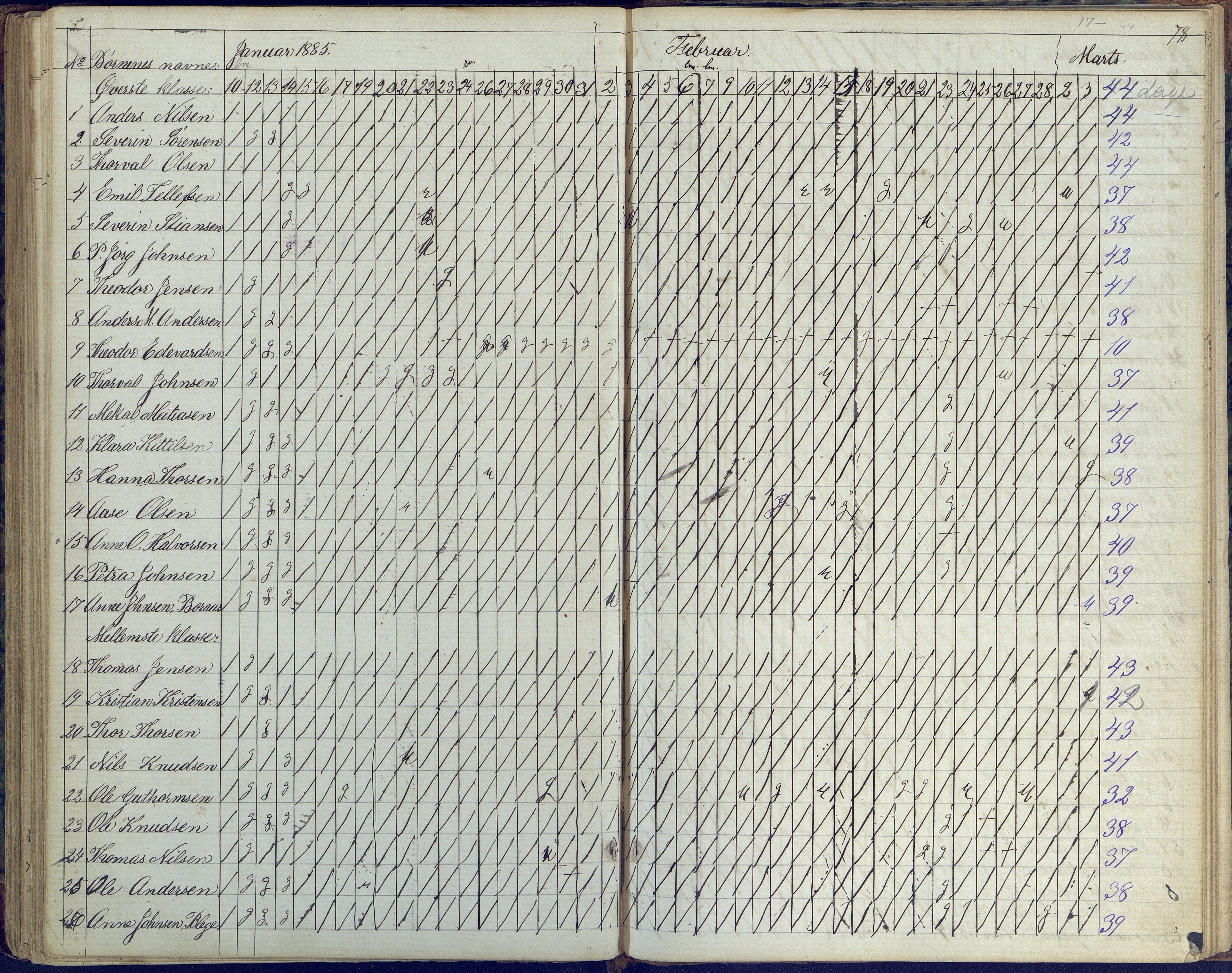 Flosta kommune, Vatnebu skole, AAKS/KA0916-550d/F3/L0001: Skoleprotokoll, 1863-1884, p. 78