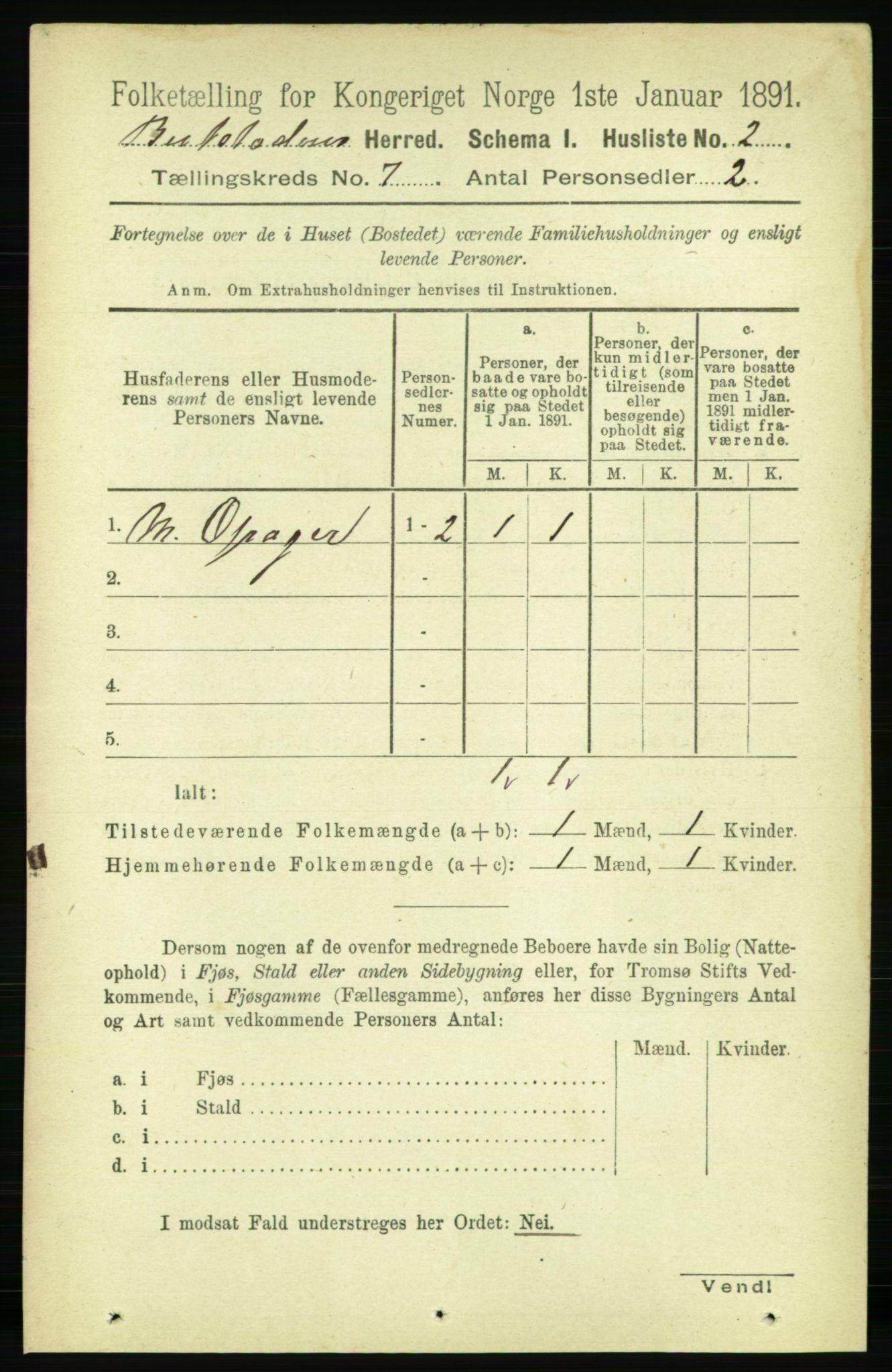 RA, 1891 census for 1727 Beitstad, 1891, p. 1677