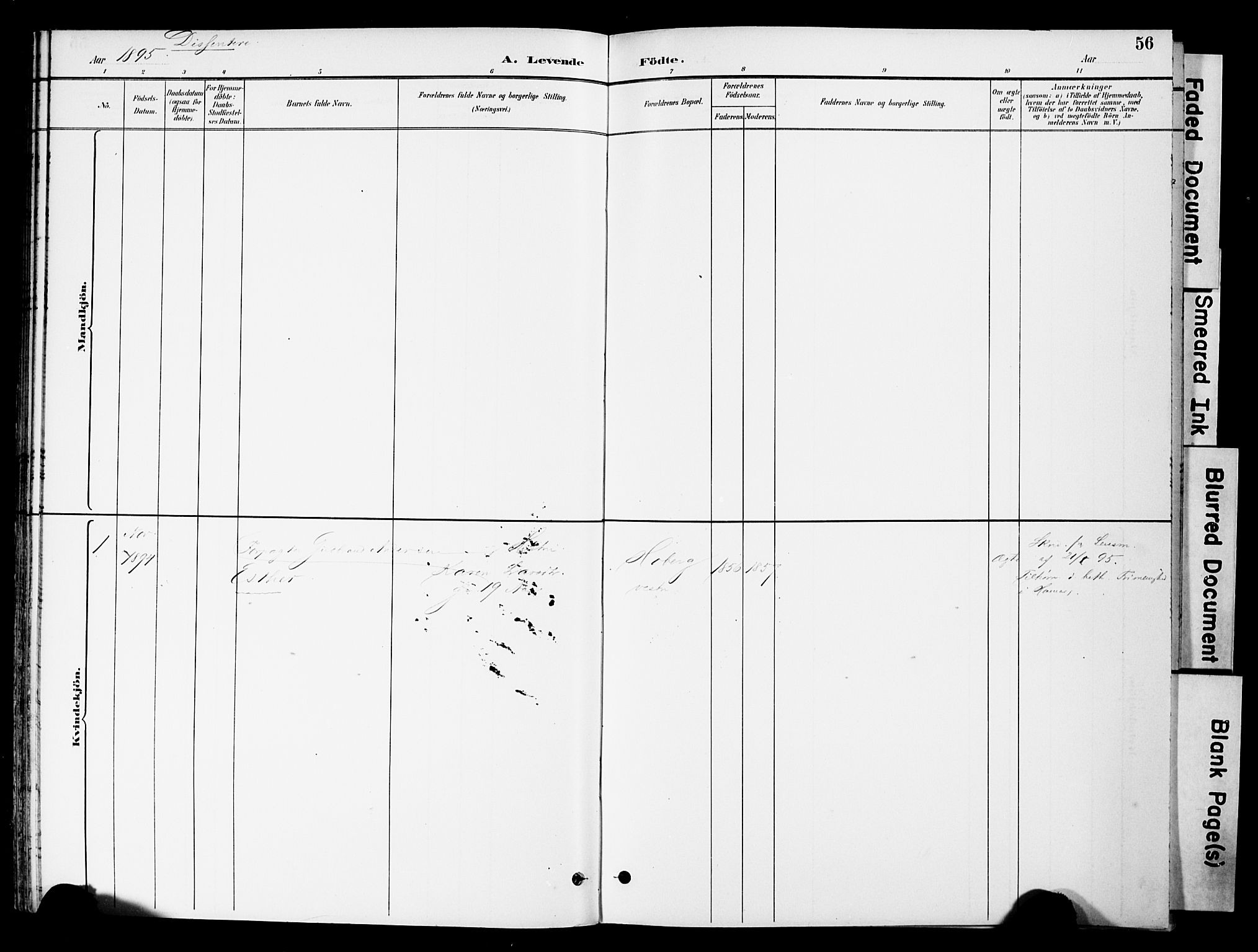 Stange prestekontor, SAH/PREST-002/K/L0021: Parish register (official) no. 21, 1891-1902, p. 56