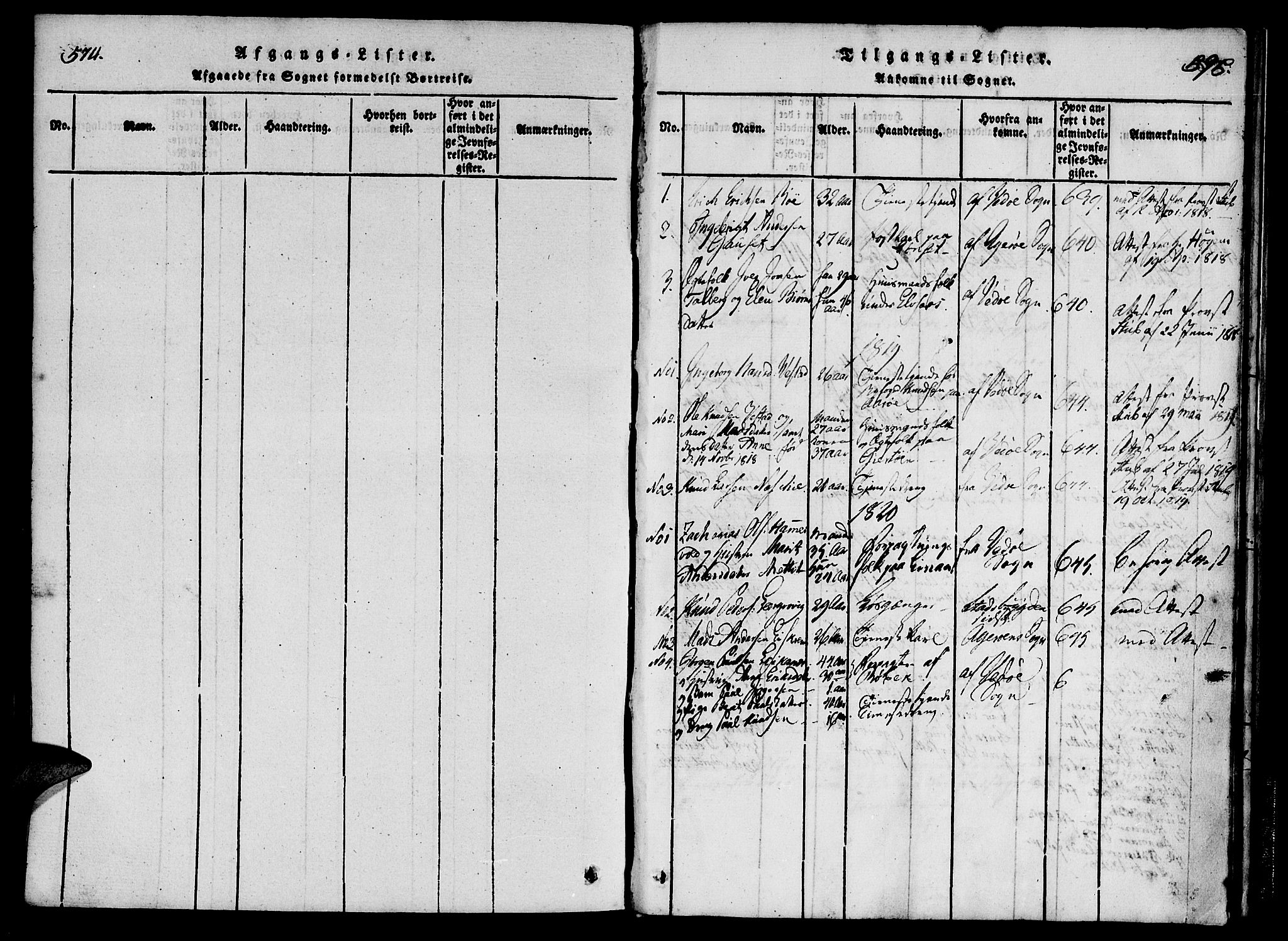 Ministerialprotokoller, klokkerbøker og fødselsregistre - Møre og Romsdal, SAT/A-1454/555/L0652: Parish register (official) no. 555A03, 1817-1843, p. 574-575