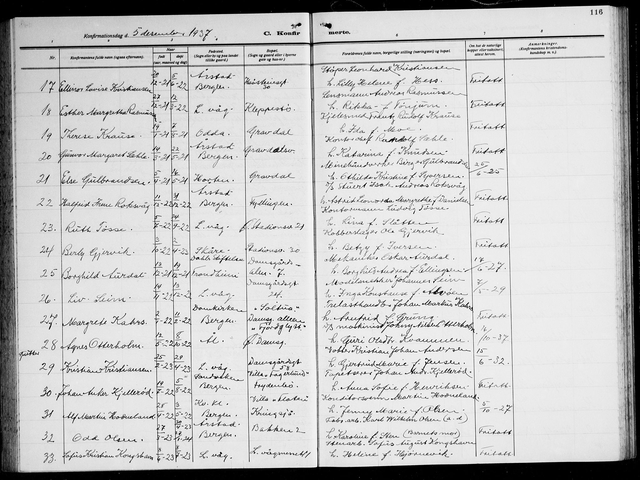 Laksevåg Sokneprestembete, AV/SAB-A-76501/H/Ha/Hab/Haba: Parish register (copy) no. A 10, 1925-1942, p. 116