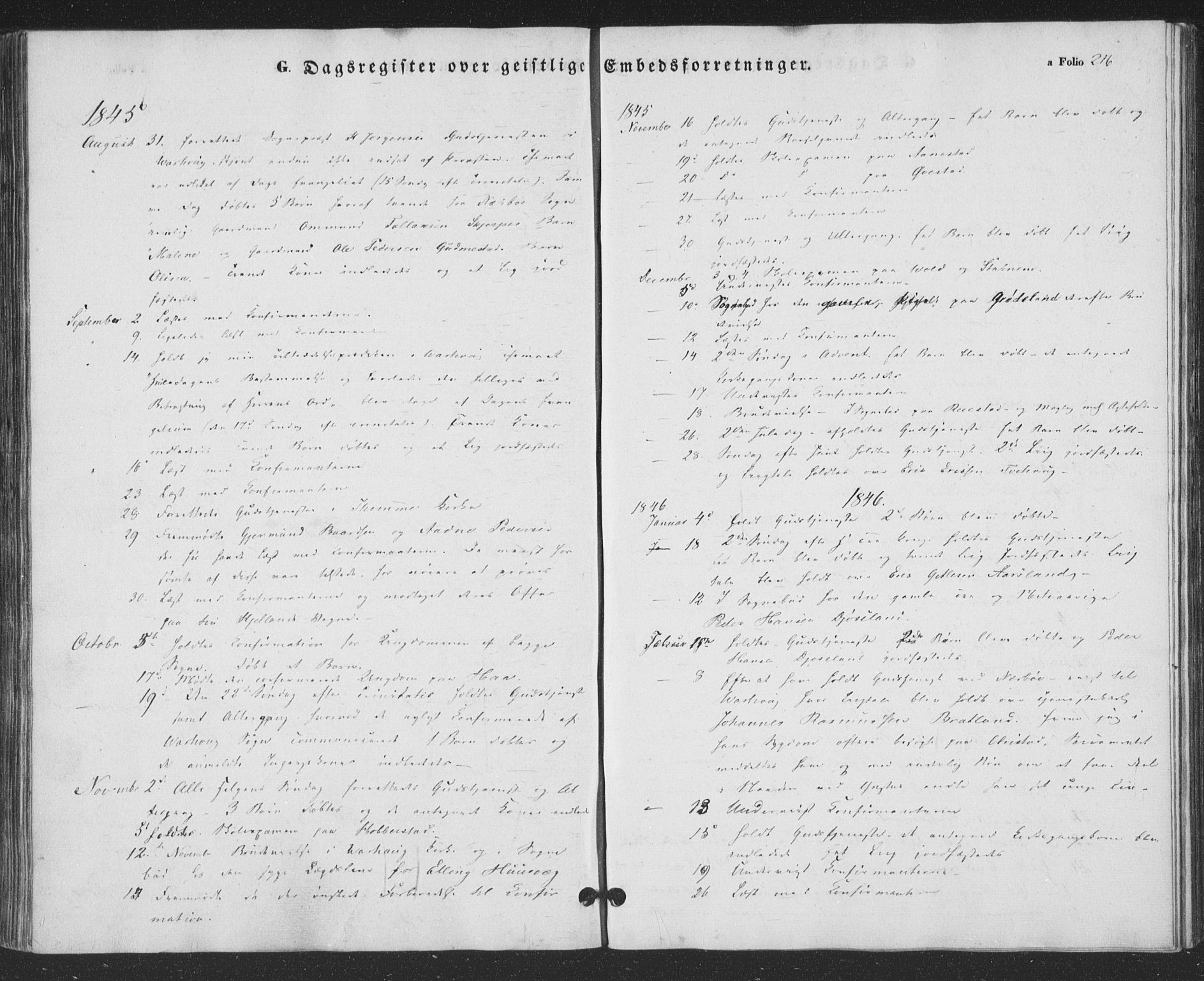 Hå sokneprestkontor, AV/SAST-A-101801/001/30BA/L0007: Parish register (official) no. A 6, 1842-1855, p. 216