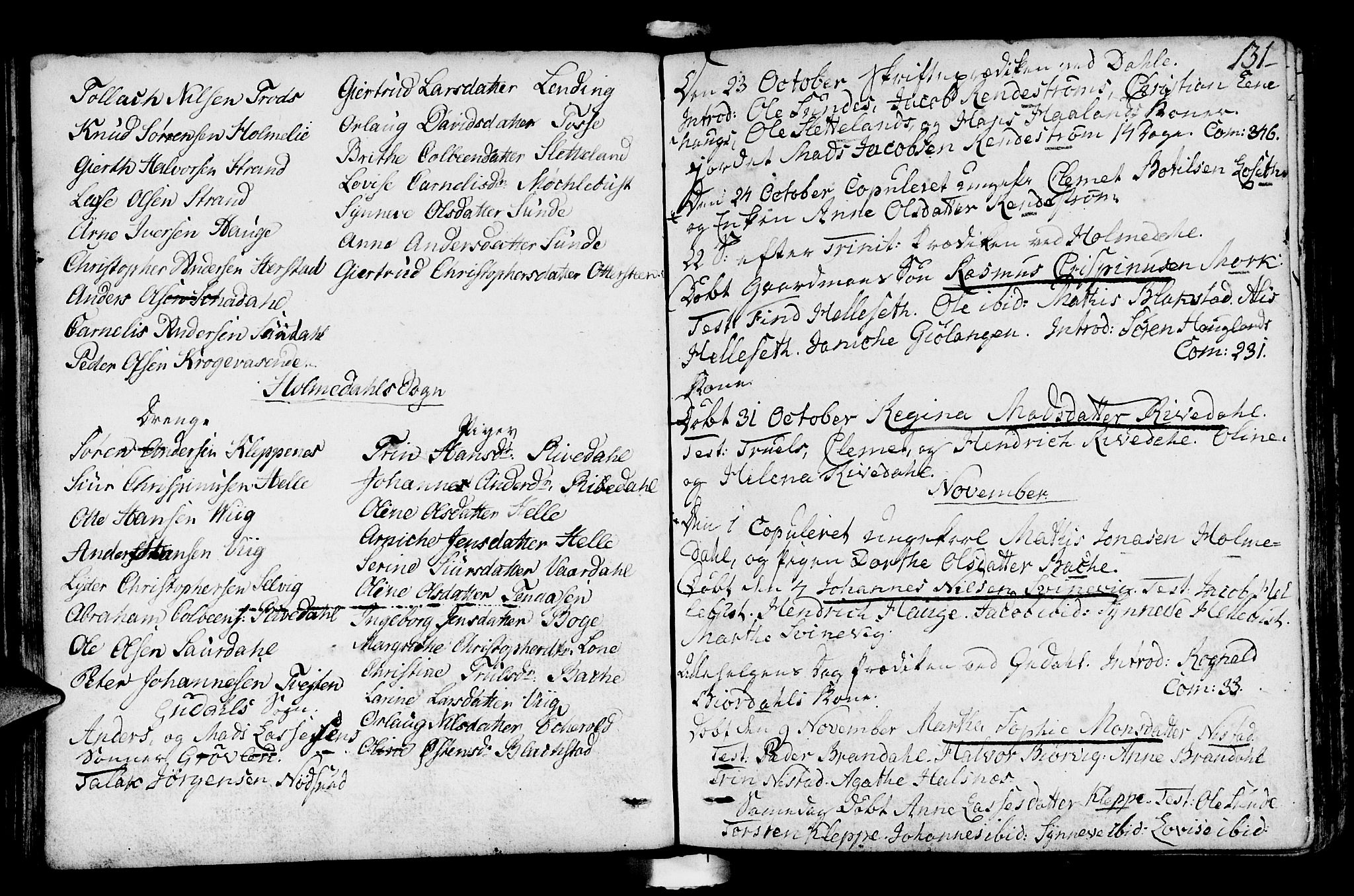 Fjaler sokneprestembete, SAB/A-79801/H/Haa/Haaa/L0003: Parish register (official) no. A 3, 1799-1814, p. 131