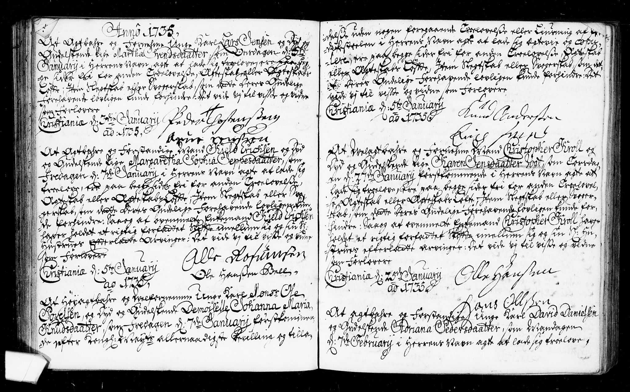Oslo domkirke Kirkebøker, SAO/A-10752/L/La/L0006: Best man's statements no. 6, 1731-1743