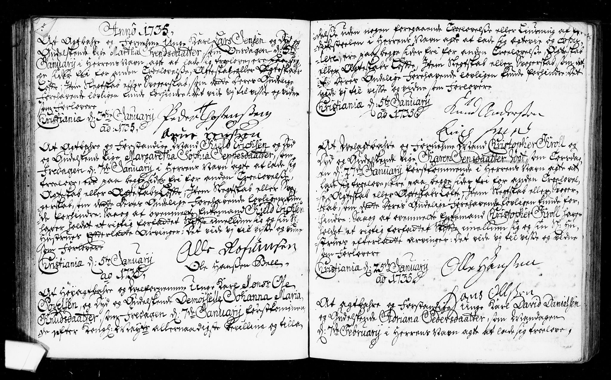 Oslo domkirke Kirkebøker, AV/SAO-A-10752/L/La/L0006: Best man's statements no. 6, 1731-1743