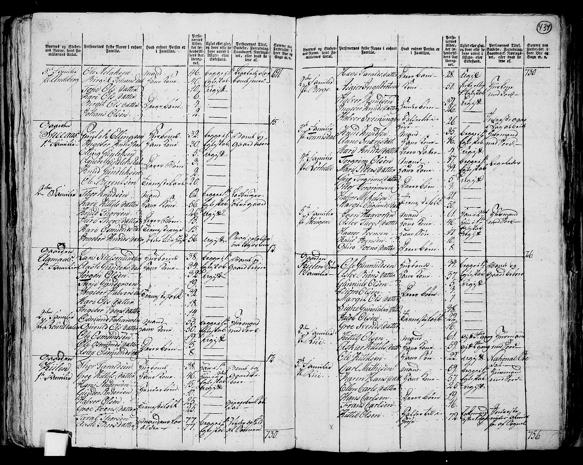 RA, 1801 census for 0829P Kviteseid, 1801, p. 436b-437a