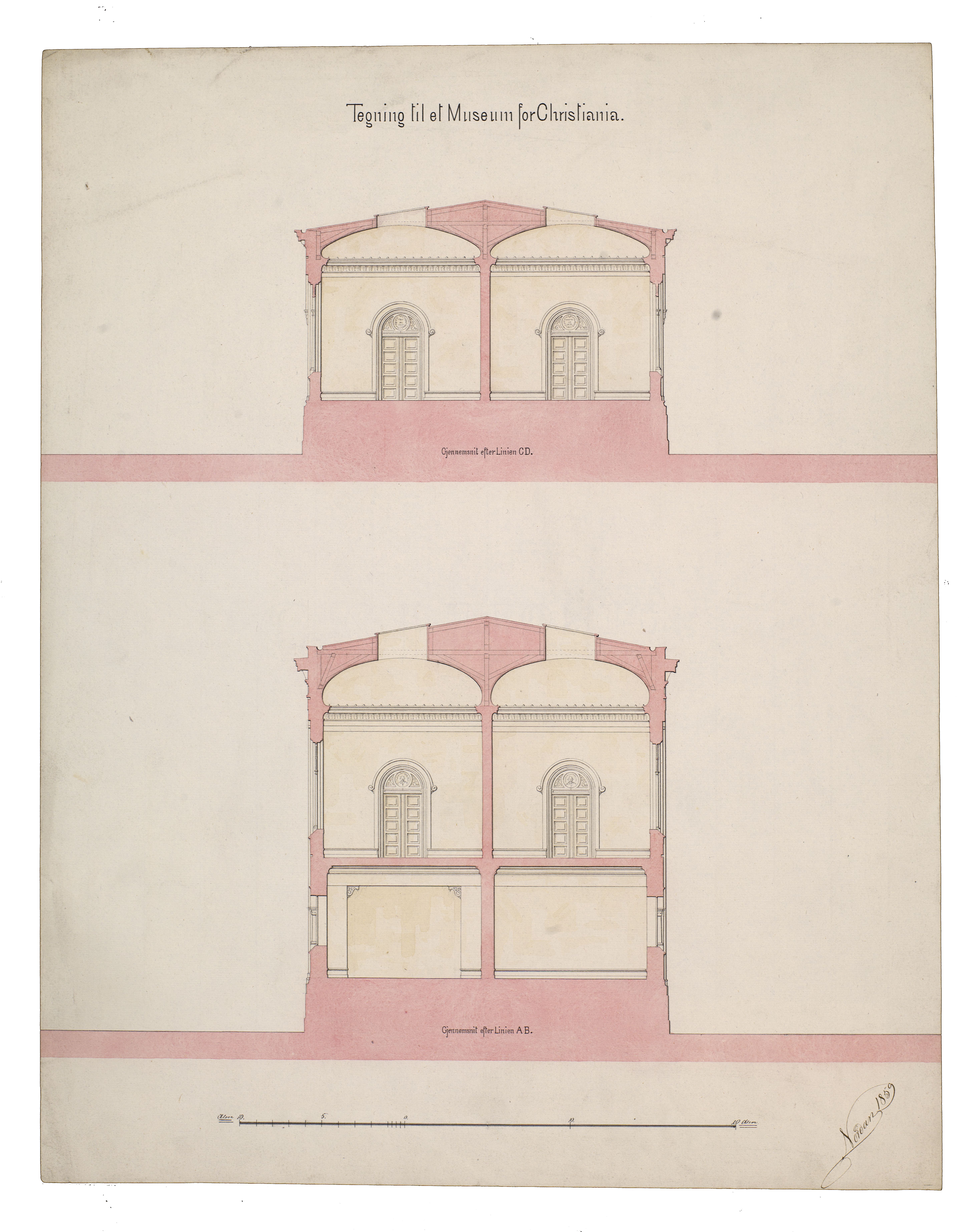 Kirke- og undervisningsdepartementet, Kart og tegninger, RA/S-6639, 1800-1899, p. 9