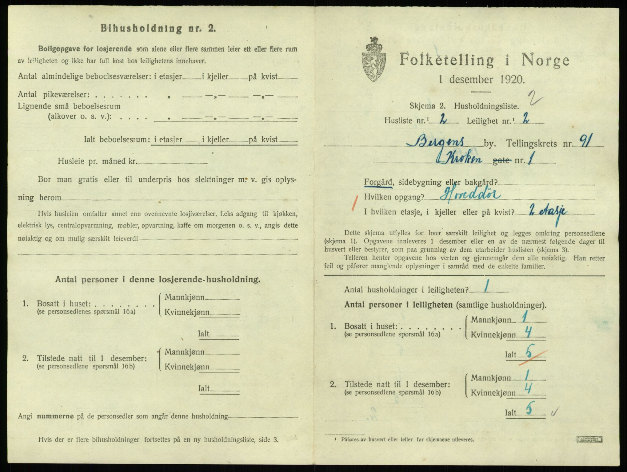 SAB, 1920 census for Bergen, 1920, p. 39847