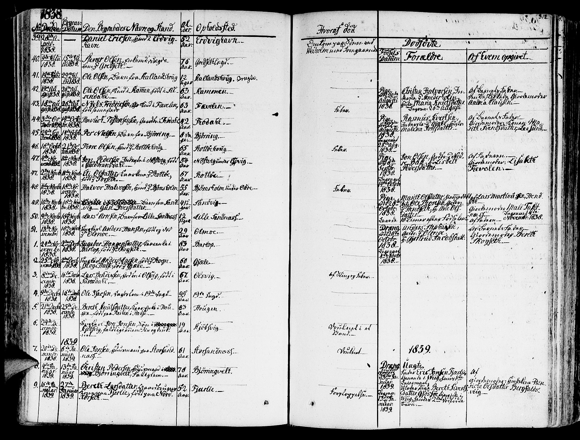 Ministerialprotokoller, klokkerbøker og fødselsregistre - Møre og Romsdal, AV/SAT-A-1454/578/L0904: Parish register (official) no. 578A03, 1836-1858, p. 312