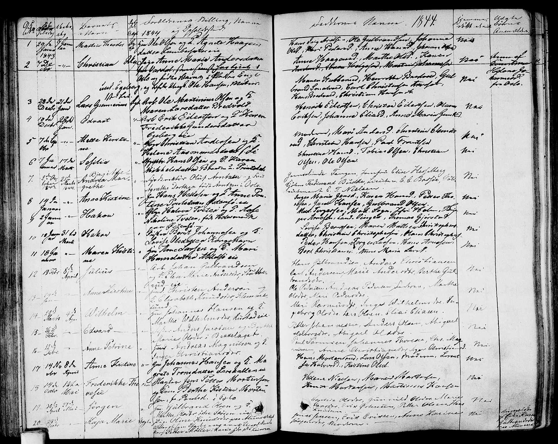 Gamlebyen prestekontor Kirkebøker, AV/SAO-A-10884/F/Fa/L0003: Parish register (official) no. 3, 1829-1849, p. 95