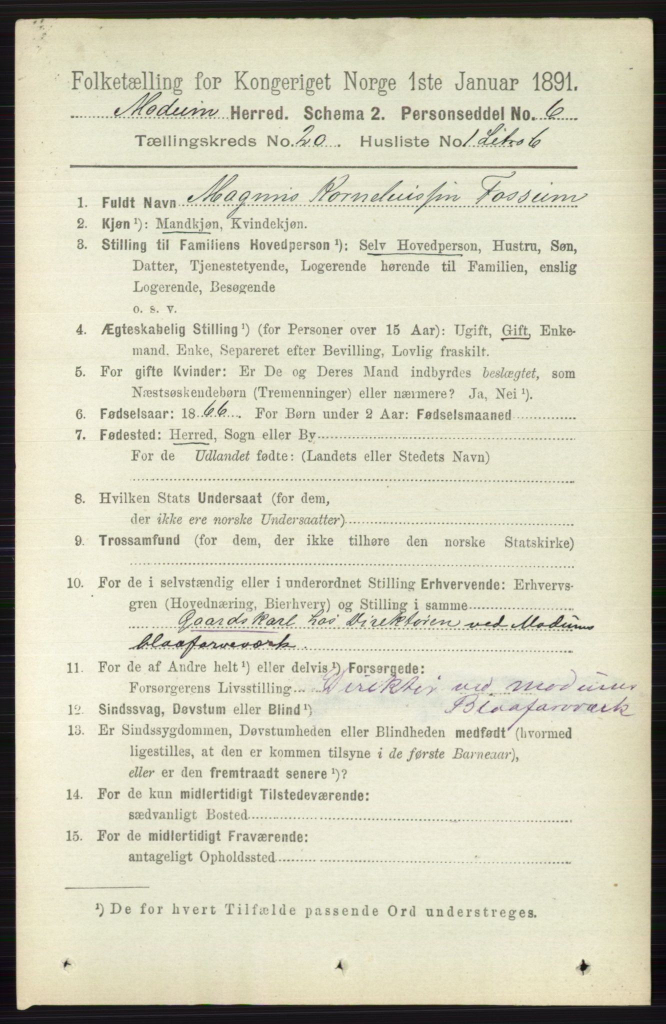 RA, 1891 census for 0623 Modum, 1891, p. 7810