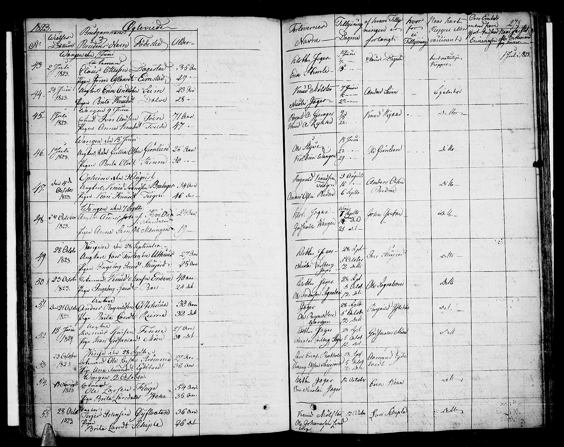 Voss sokneprestembete, SAB/A-79001/H/Haa: Parish register (official) no. A 12, 1823-1837, p. 273