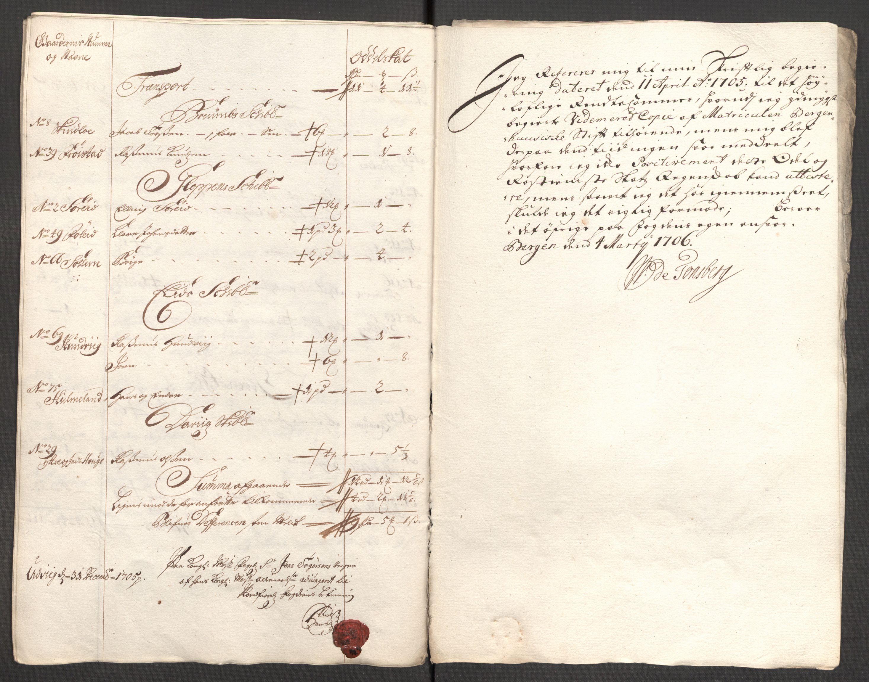 Rentekammeret inntil 1814, Reviderte regnskaper, Fogderegnskap, RA/EA-4092/R53/L3429: Fogderegnskap Sunn- og Nordfjord, 1705, p. 140