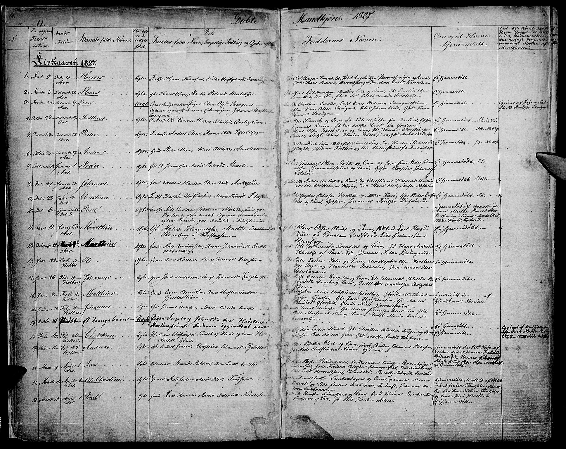 Vestre Toten prestekontor, SAH/PREST-108/H/Ha/Haa/L0002: Parish register (official) no. 2, 1825-1837, p. 11