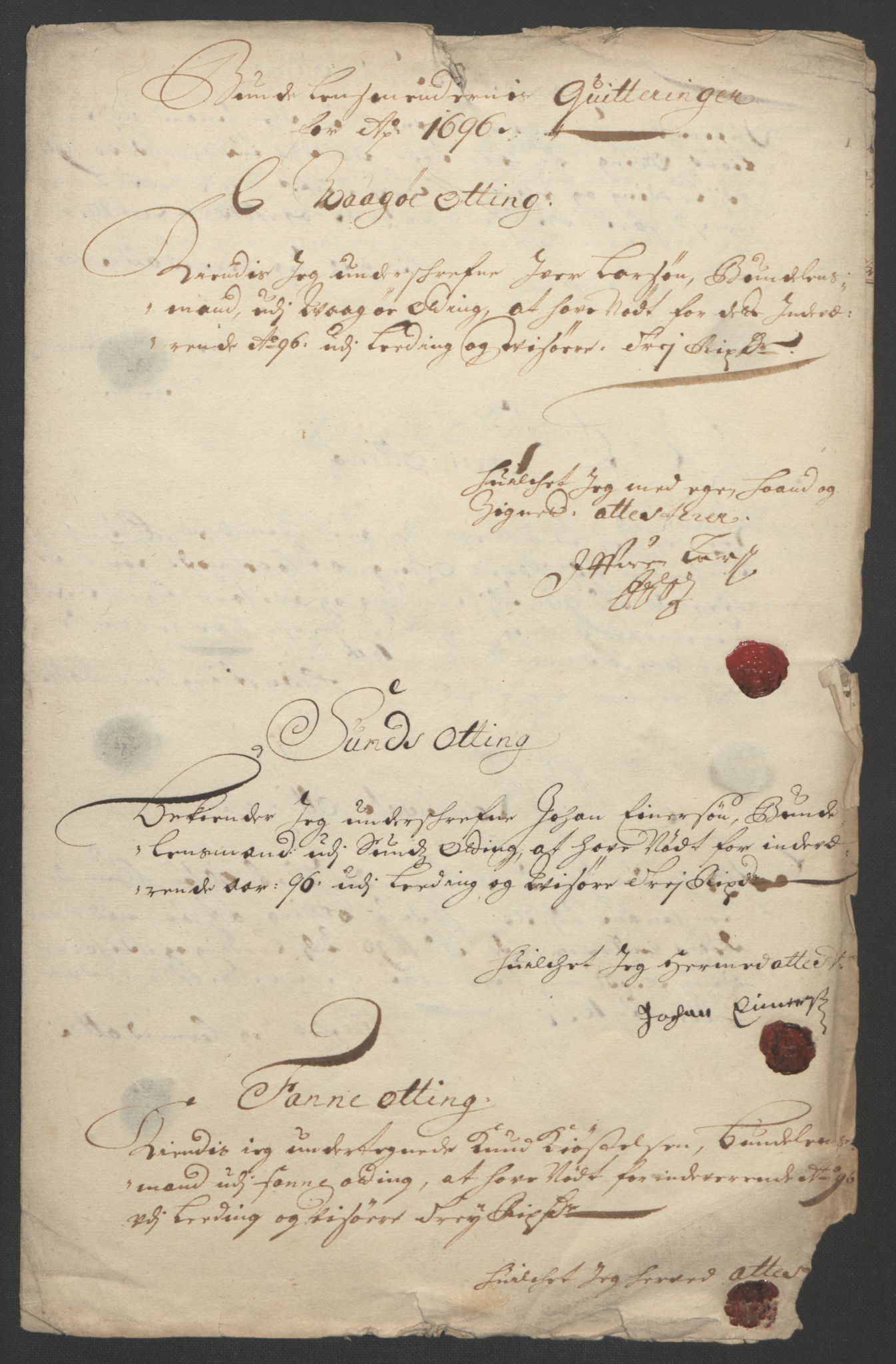 Rentekammeret inntil 1814, Reviderte regnskaper, Fogderegnskap, RA/EA-4092/R55/L3652: Fogderegnskap Romsdal, 1695-1696, p. 287
