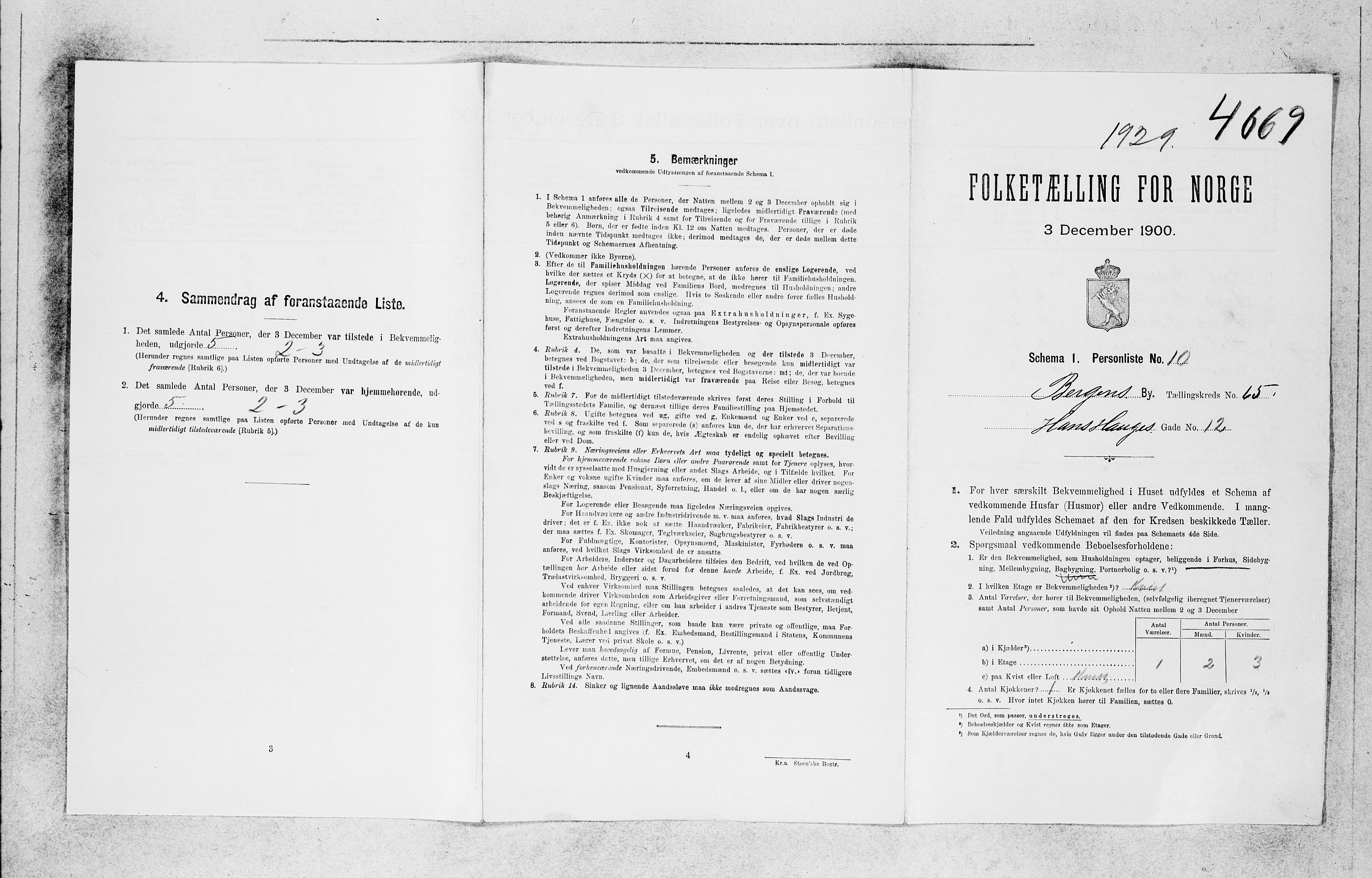 SAB, 1900 census for Bergen, 1900, p. 13661