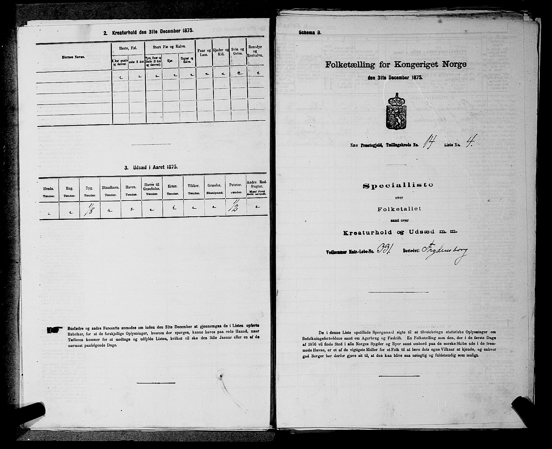 RA, 1875 census for 0236P Nes, 1875, p. 2490