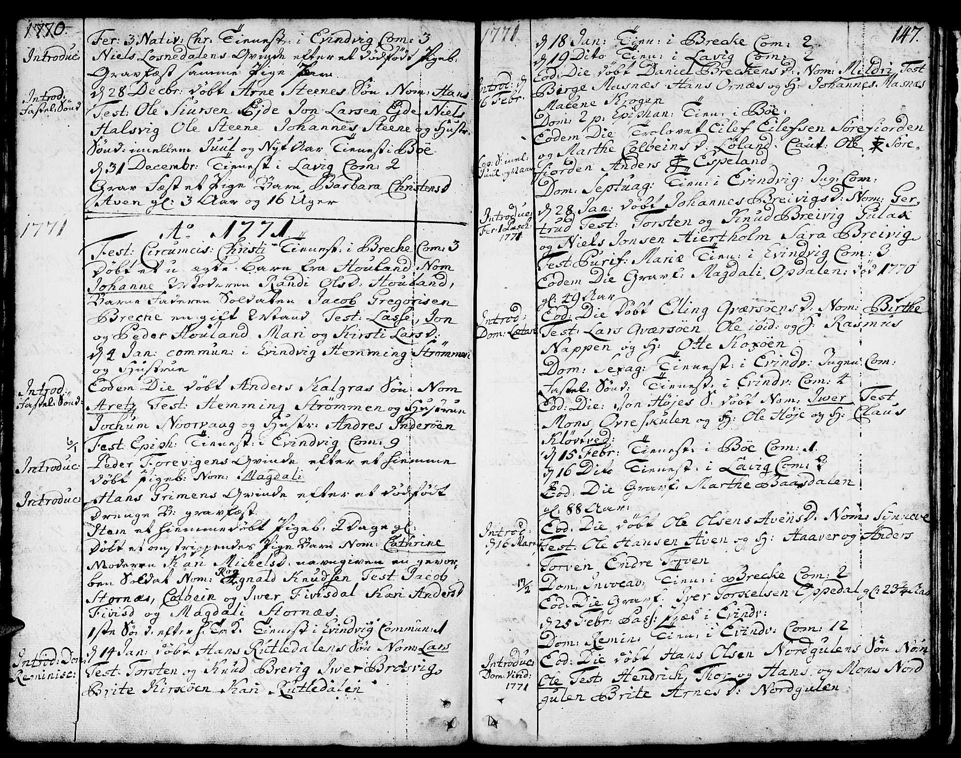 Gulen sokneprestembete, AV/SAB-A-80201/H/Haa/Haaa/L0012: Parish register (official) no. A 12, 1749-1776, p. 147