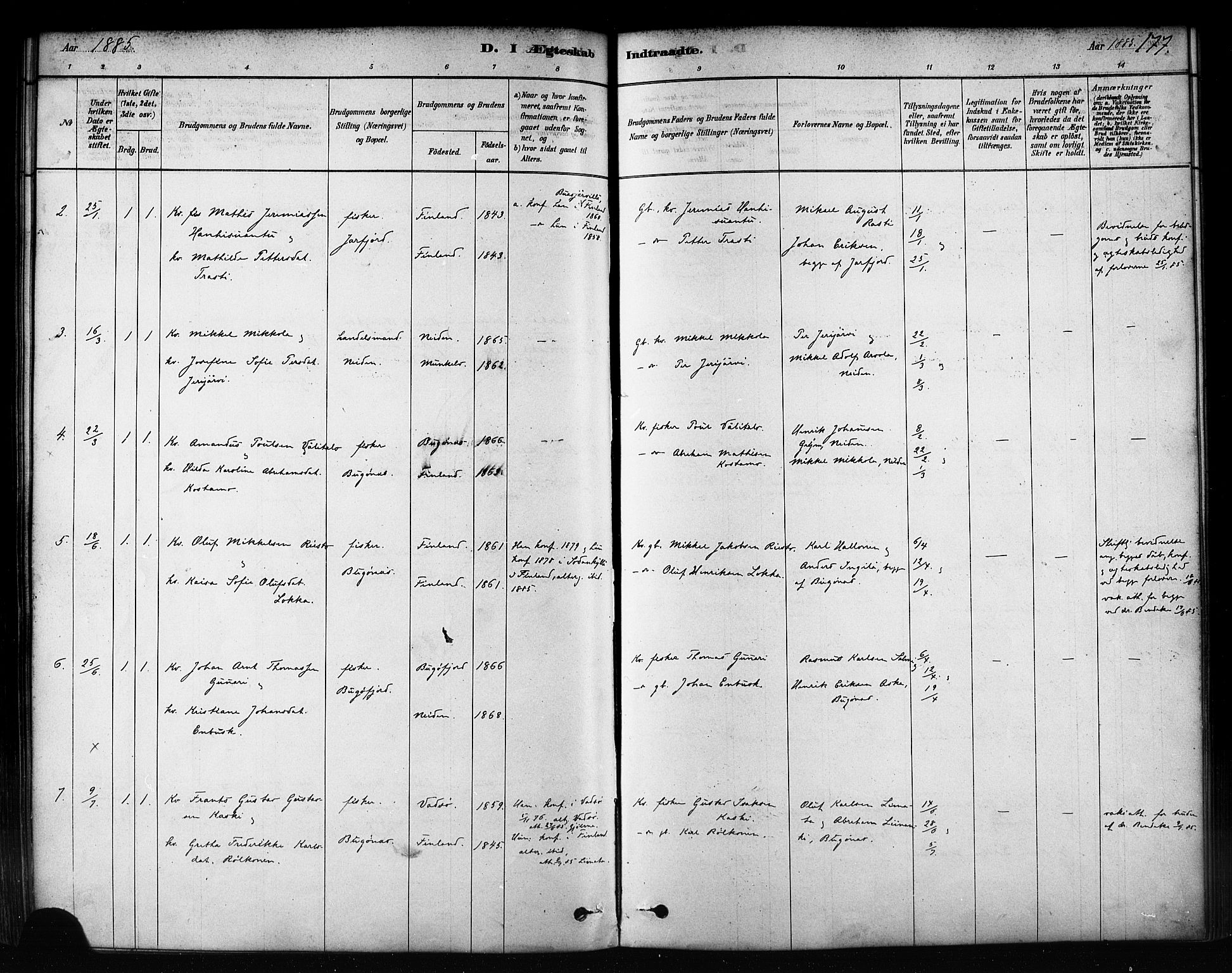 Sør-Varanger sokneprestkontor, AV/SATØ-S-1331/H/Ha/L0003kirke: Parish register (official) no. 3, 1878-1891, p. 177