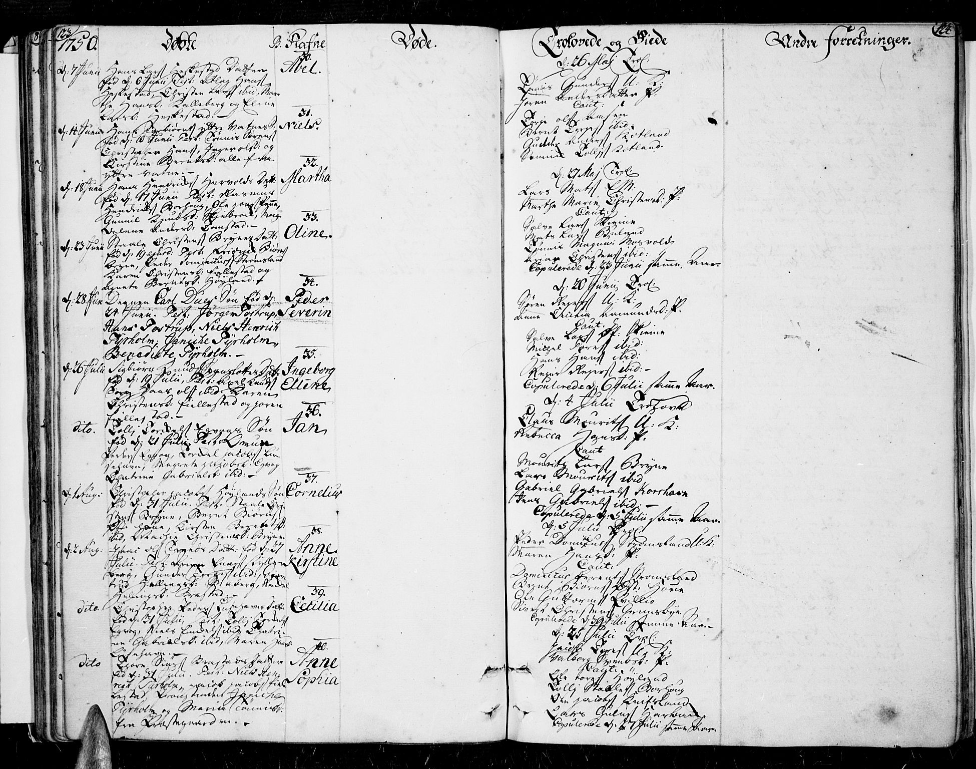 Lista sokneprestkontor, AV/SAK-1111-0027/F/Fa/L0003: Parish register (official) no. A 3 /1, 1743-1767, p. 123-124