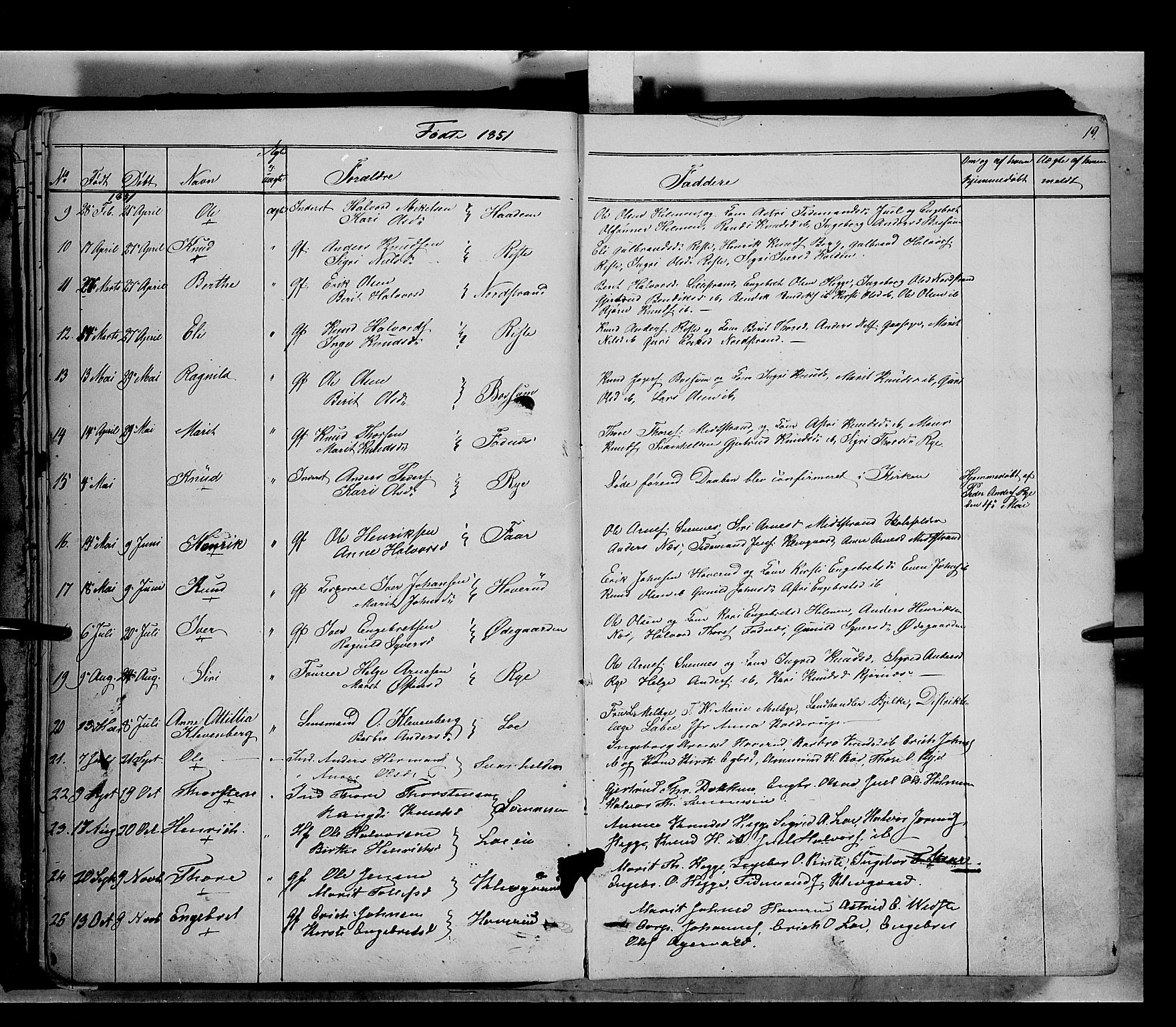 Nord-Aurdal prestekontor, AV/SAH-PREST-132/H/Ha/Haa/L0005: Parish register (official) no. 5, 1842-1863, p. 19