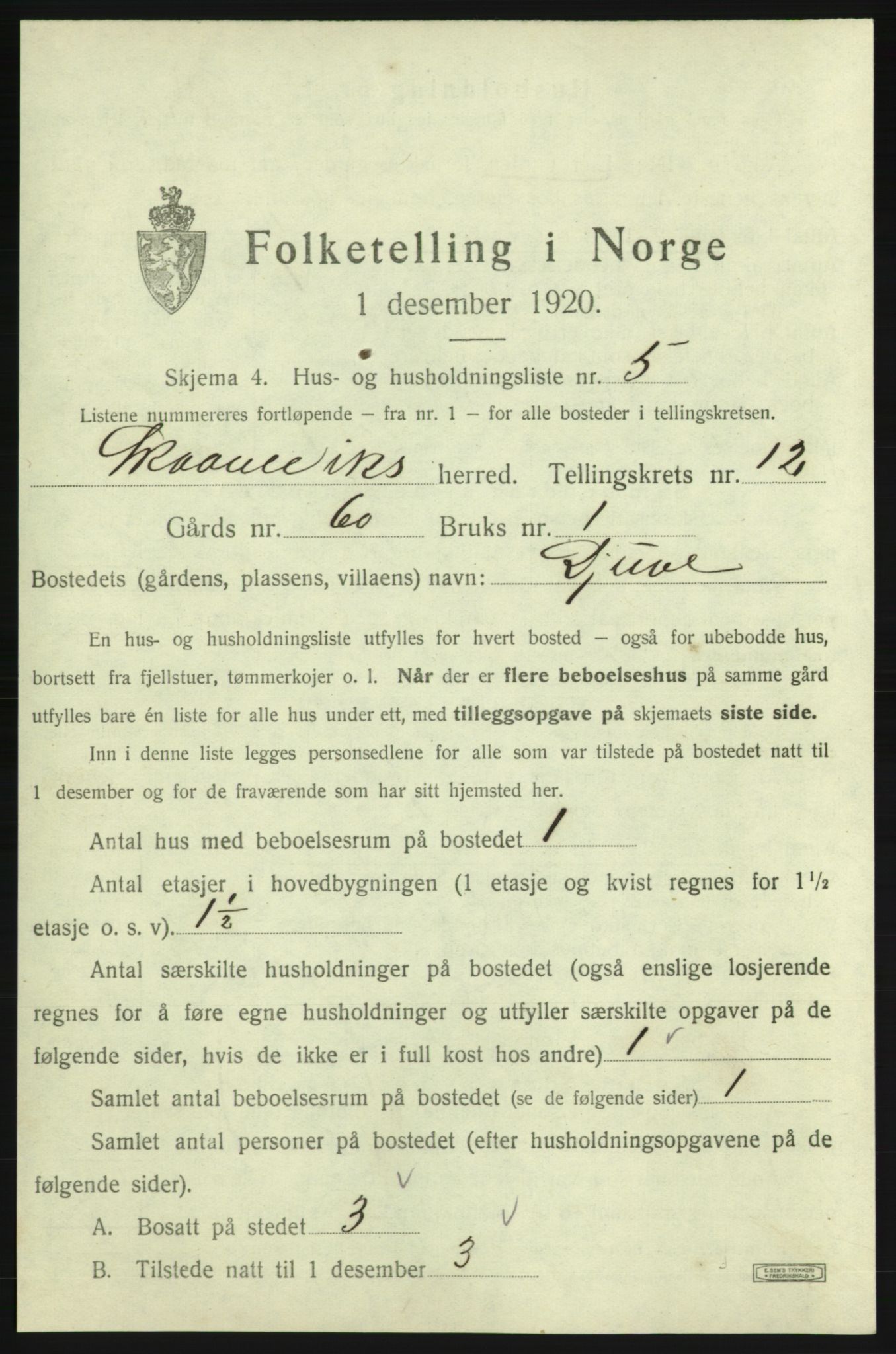 SAB, 1920 census for Skånevik, 1920, p. 1248