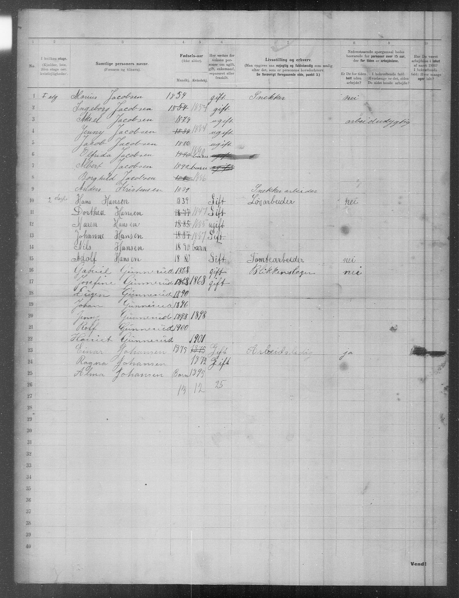 OBA, Municipal Census 1903 for Kristiania, 1903, p. 6441