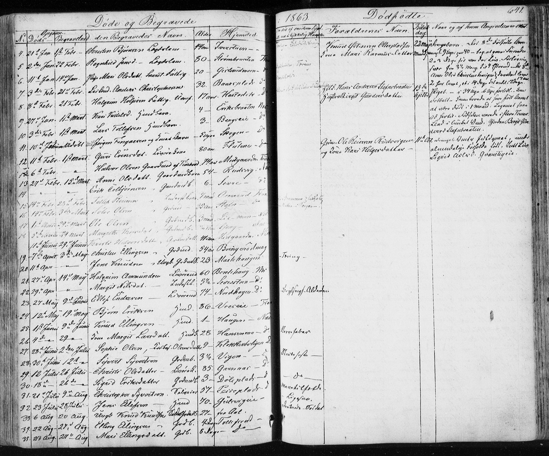 Nes kirkebøker, AV/SAKO-A-236/F/Fa/L0009: Parish register (official) no. 9, 1834-1863, p. 641