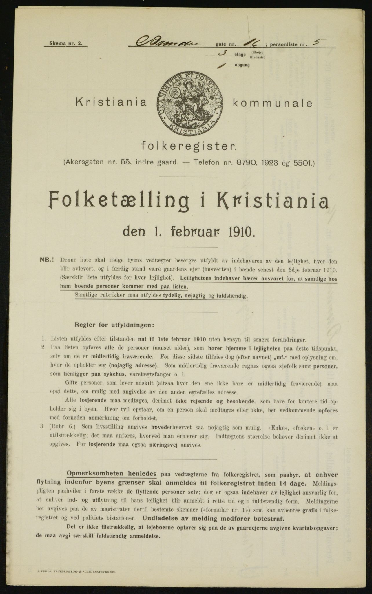 OBA, Municipal Census 1910 for Kristiania, 1910, p. 8432